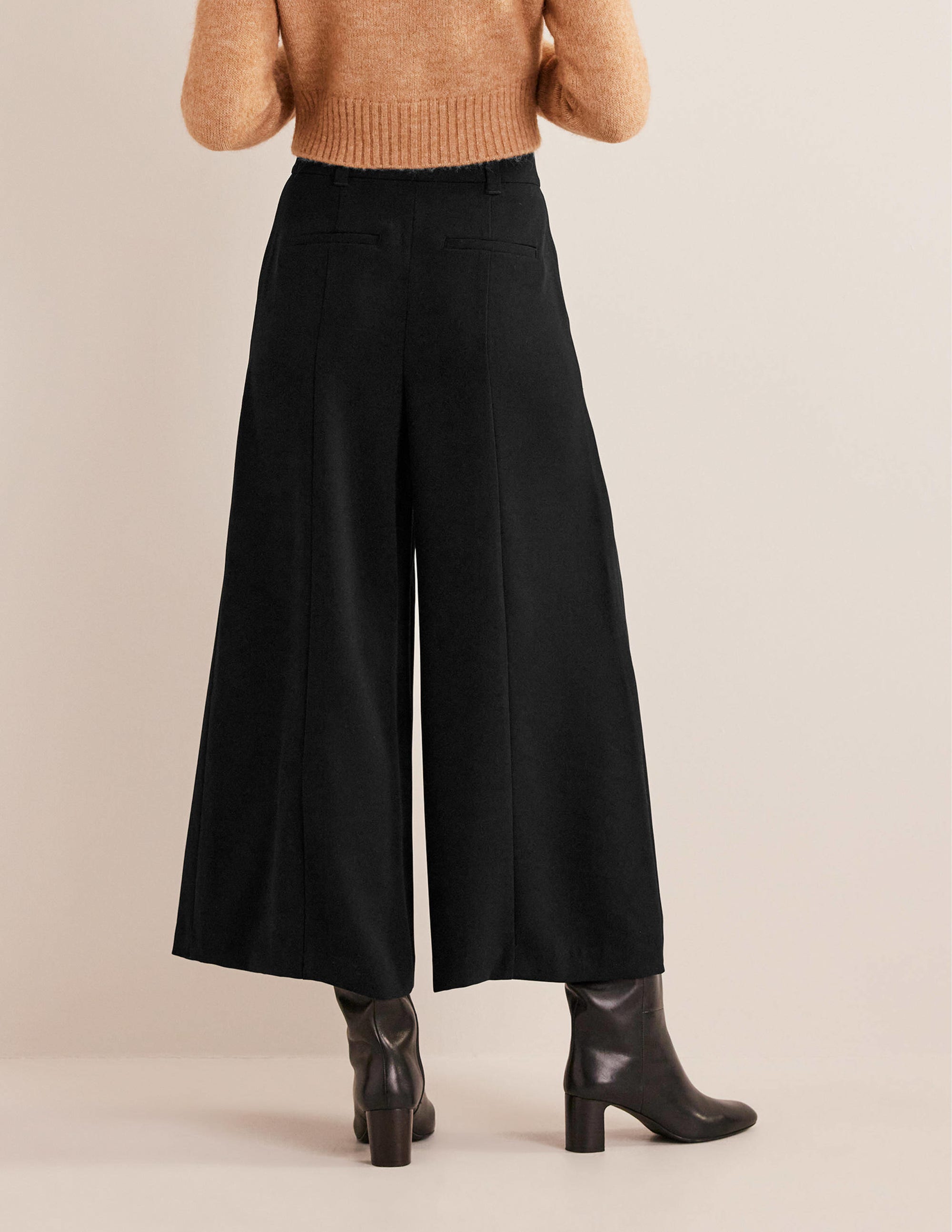 Fluid Wide Leg Culottes-Black - Image 3