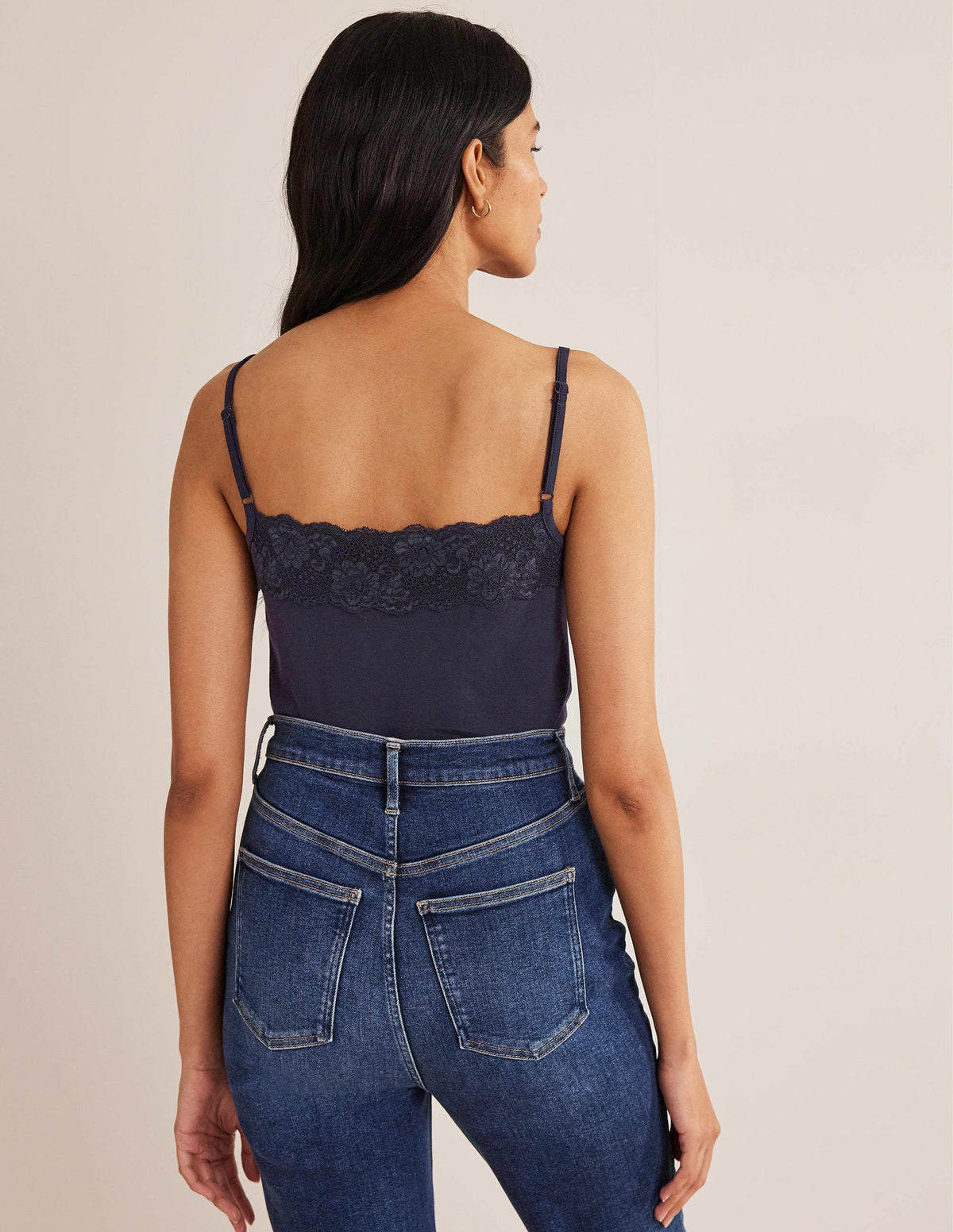Lace Cami Top-Navy-2