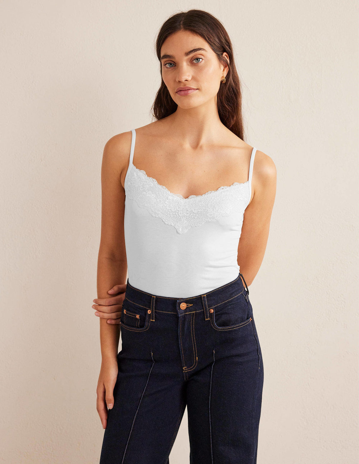 Lace Cami Top-White-1