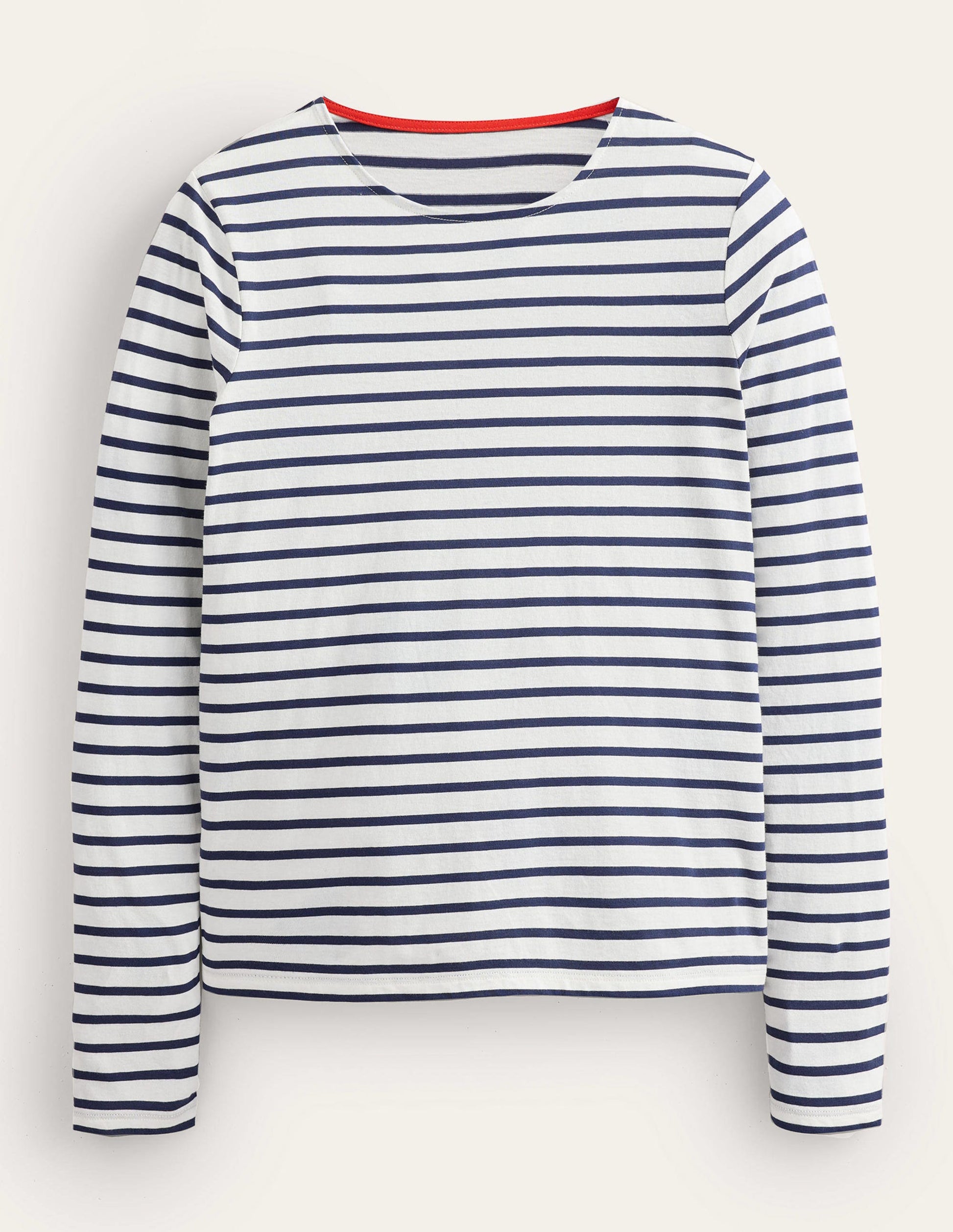 Bea Long Sleeve Breton-Ivory, Navy-5