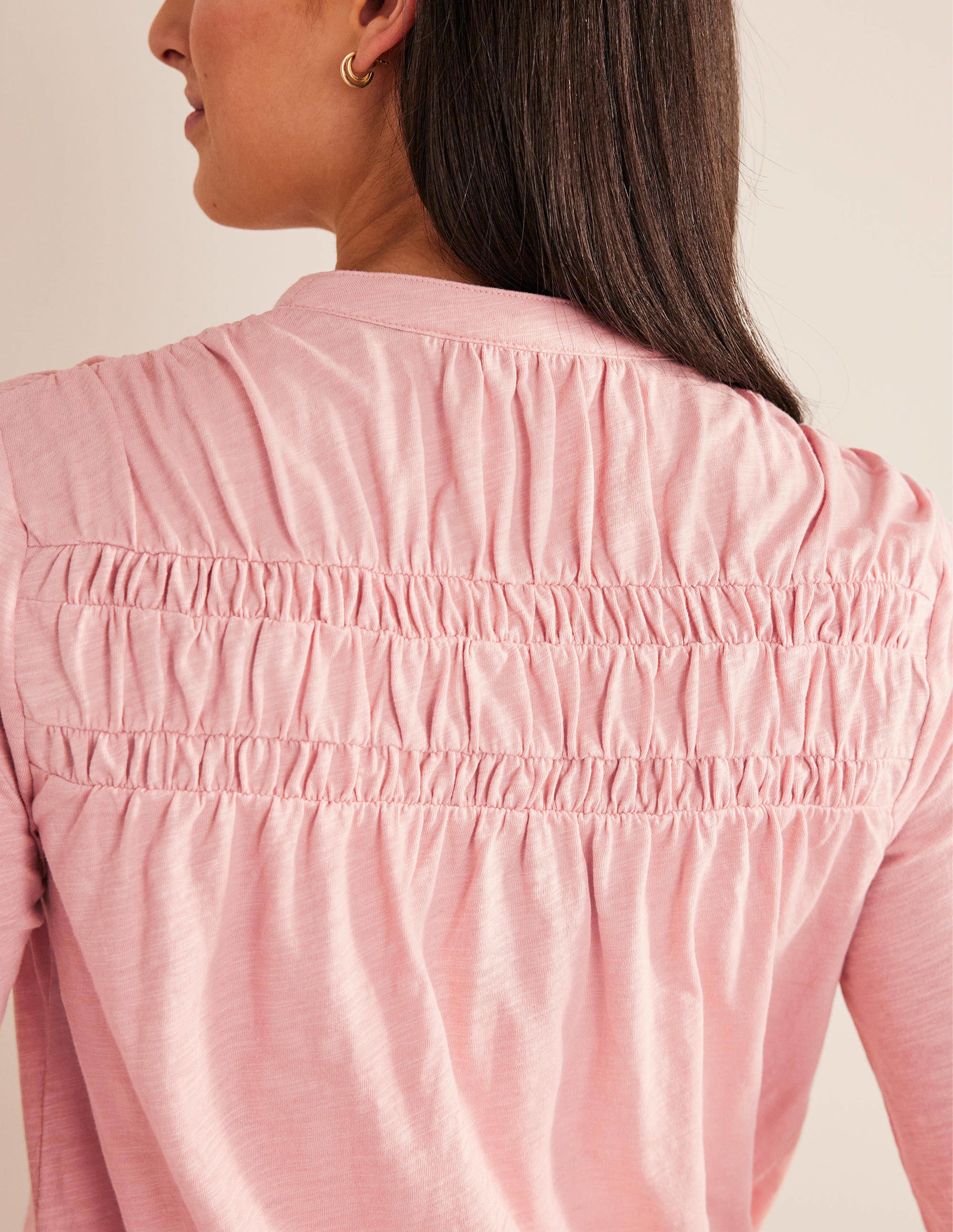 Ruched Yoke Detail Shirt-Milkshake - Image 2