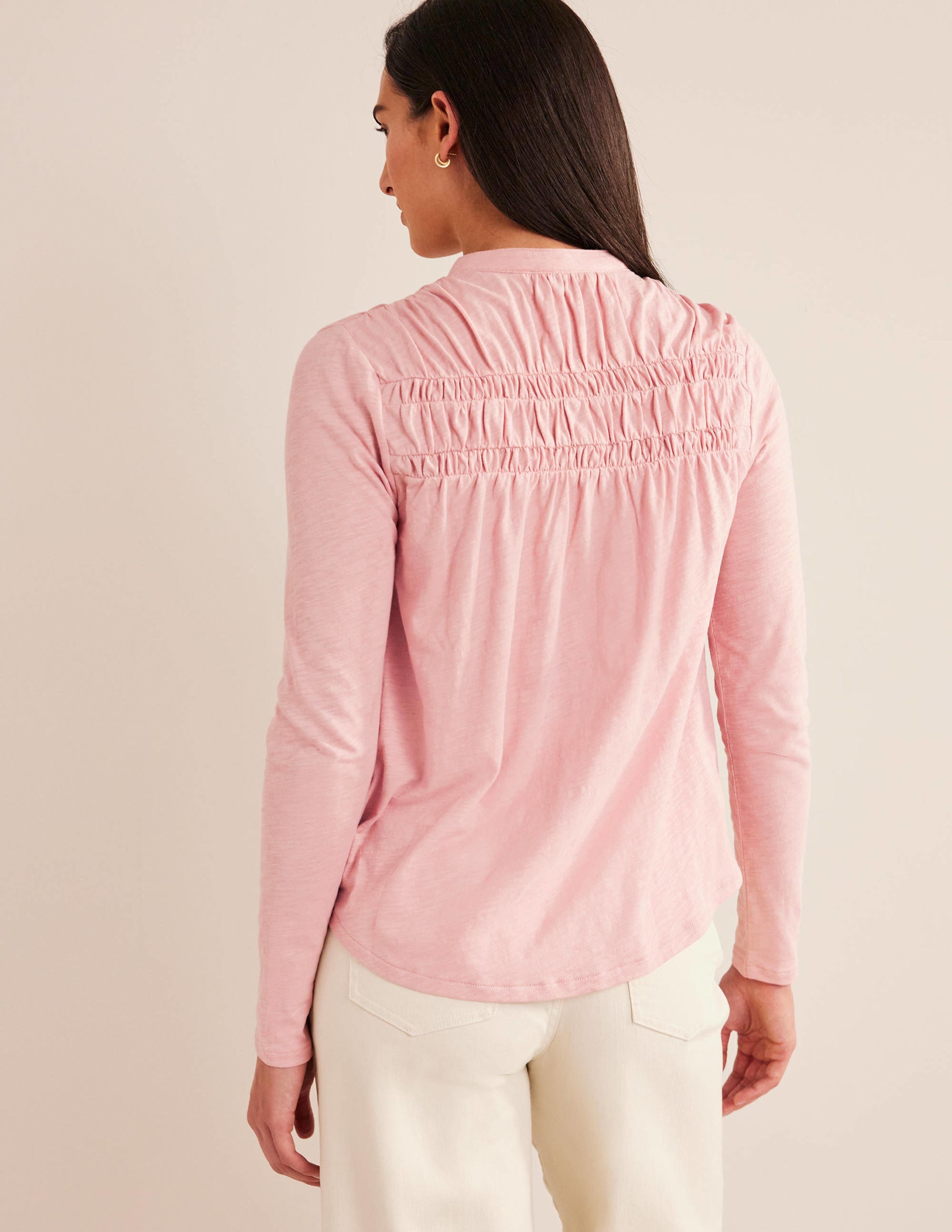 Ruched Yoke Detail Shirt-Milkshake - Image 3