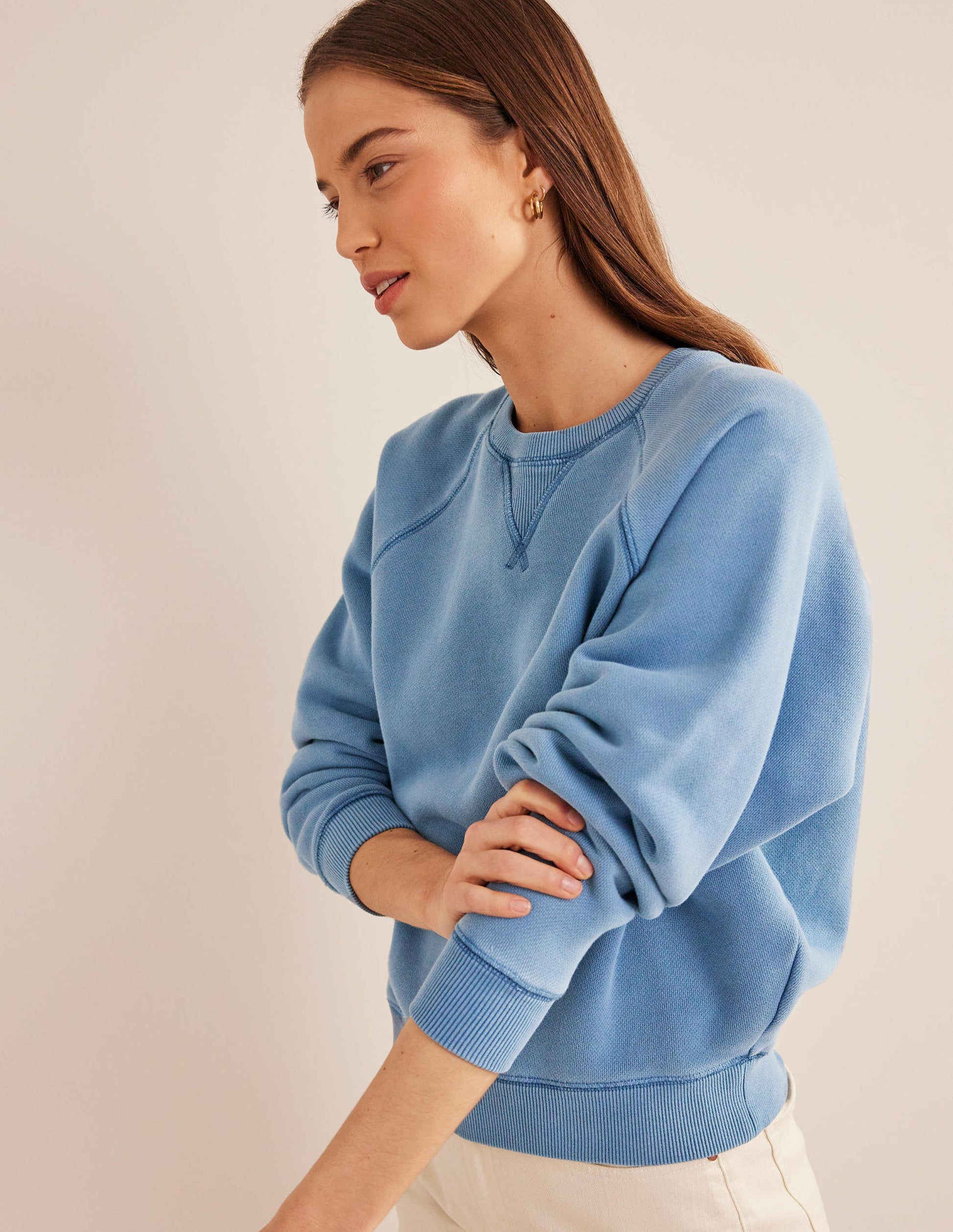Relaxed Raglan Sweatshirt-Captains Blue-1