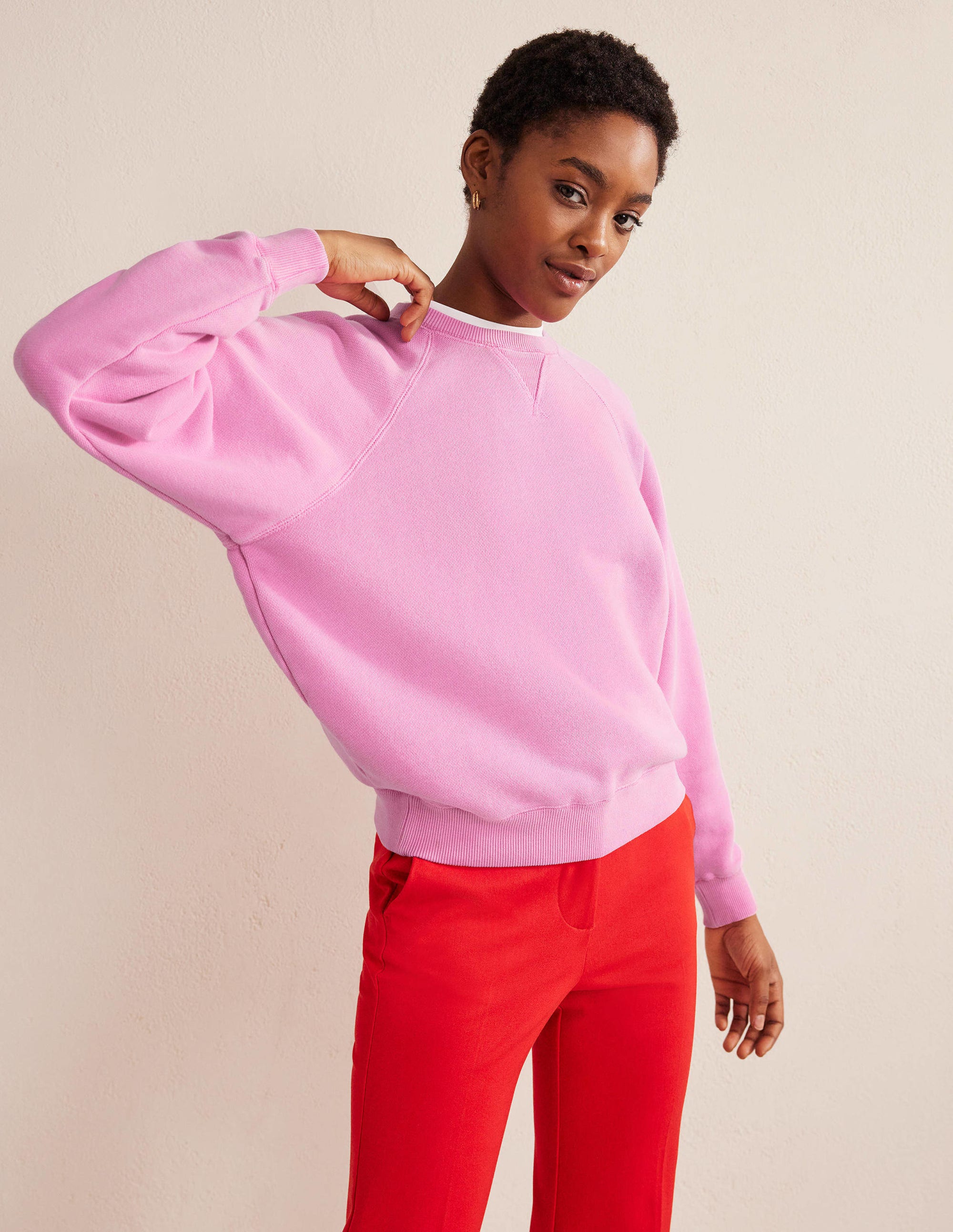 Relaxed Raglan Sweatshirt-Wild Orchid - Image 1