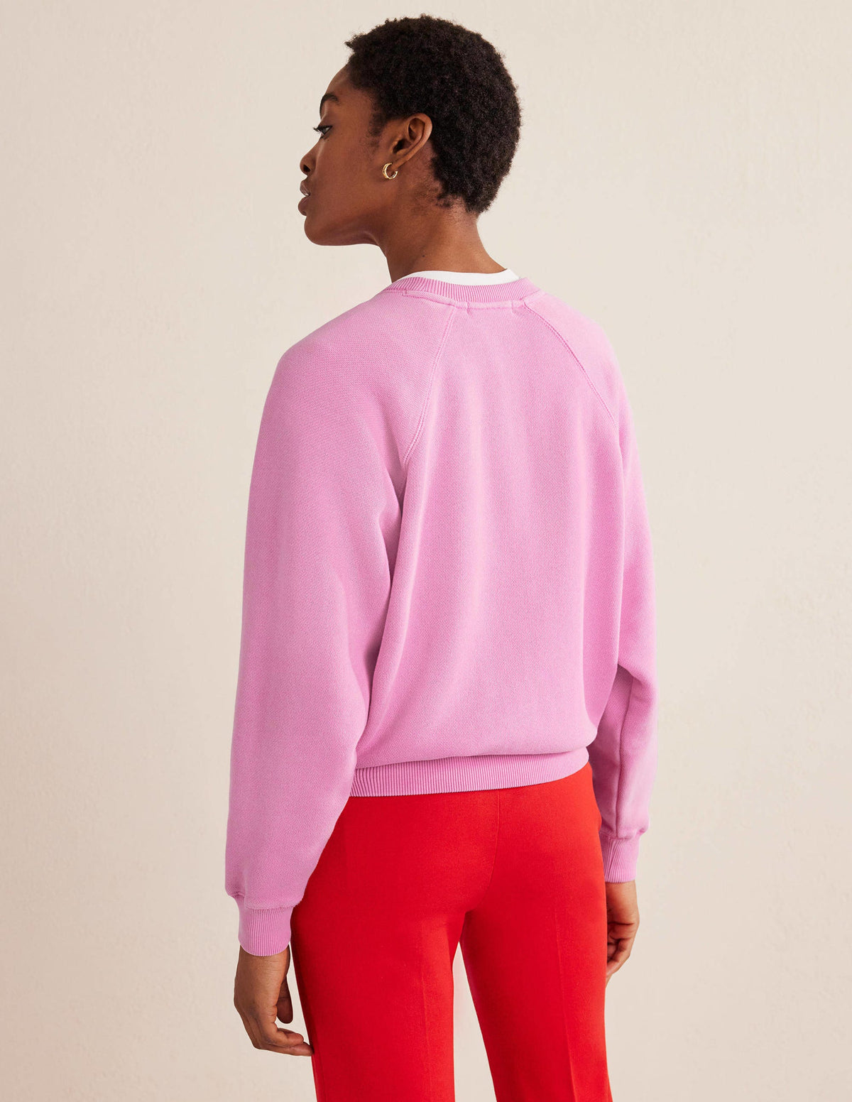 Relaxed Raglan Sweatshirt-Wild Orchid - Image 3