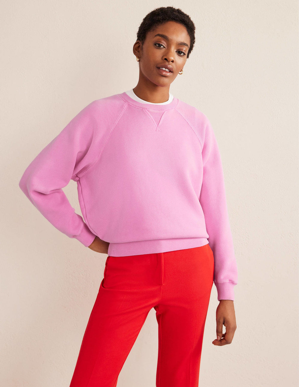 Relaxed Raglan Sweatshirt-Wild Orchid - Image 4