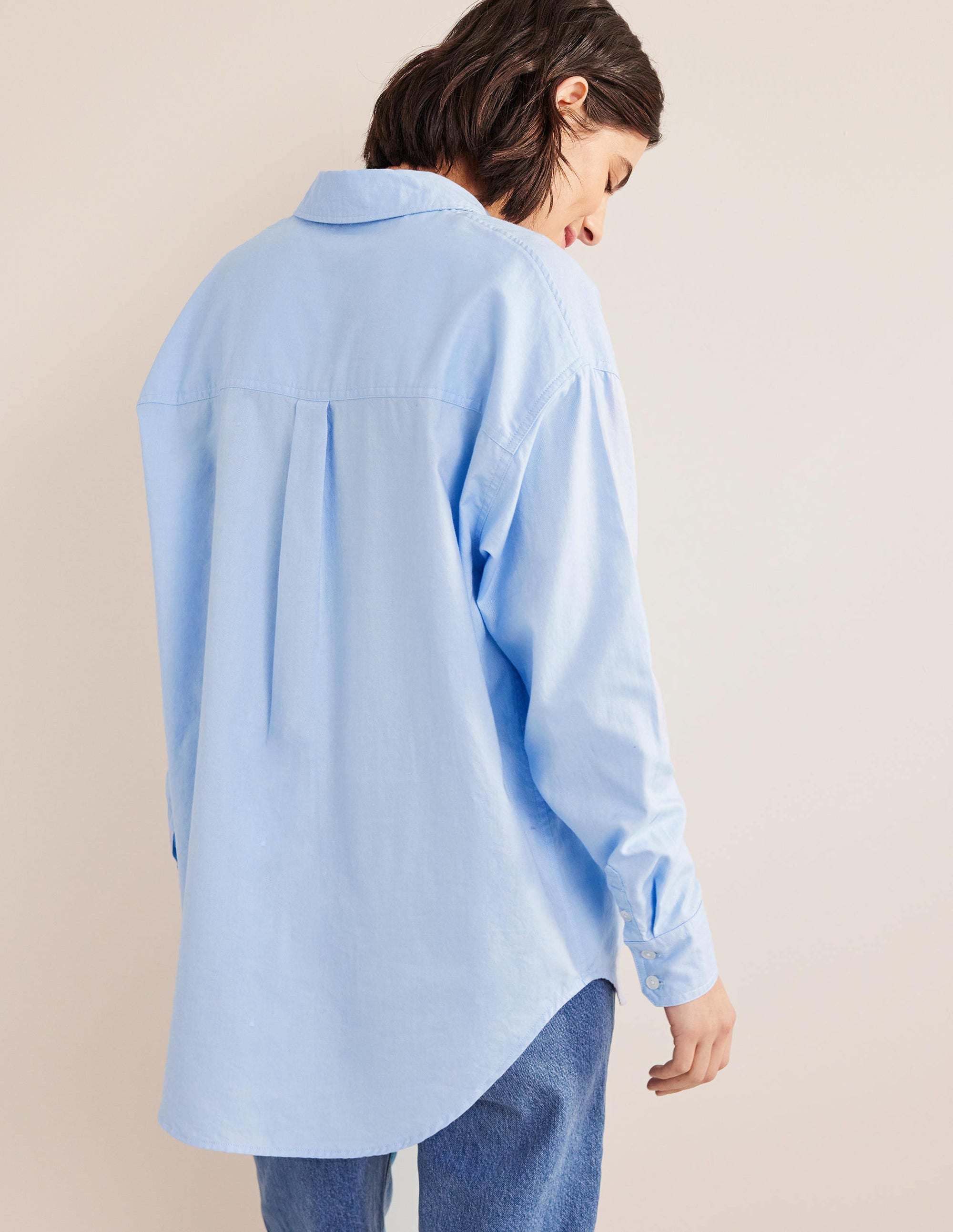 Oversized Cotton Shirt-Chambray Oxford - Image 3