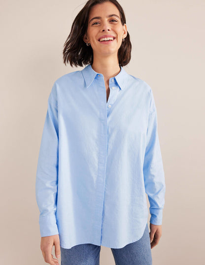 Oversized Cotton Shirt-Chambray Oxford-4
