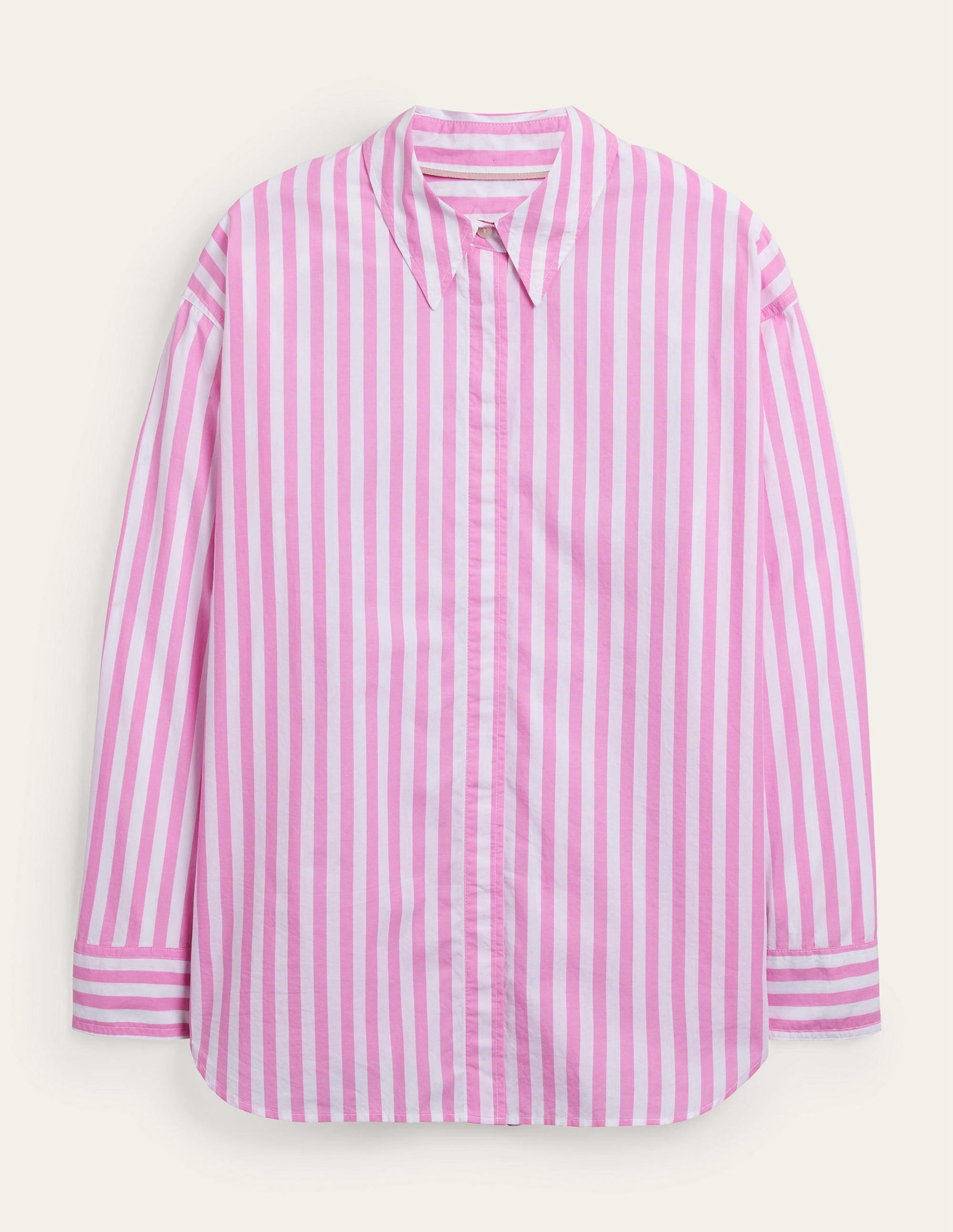 Oversized Cotton Shirt-Pink Stripe - Image 5