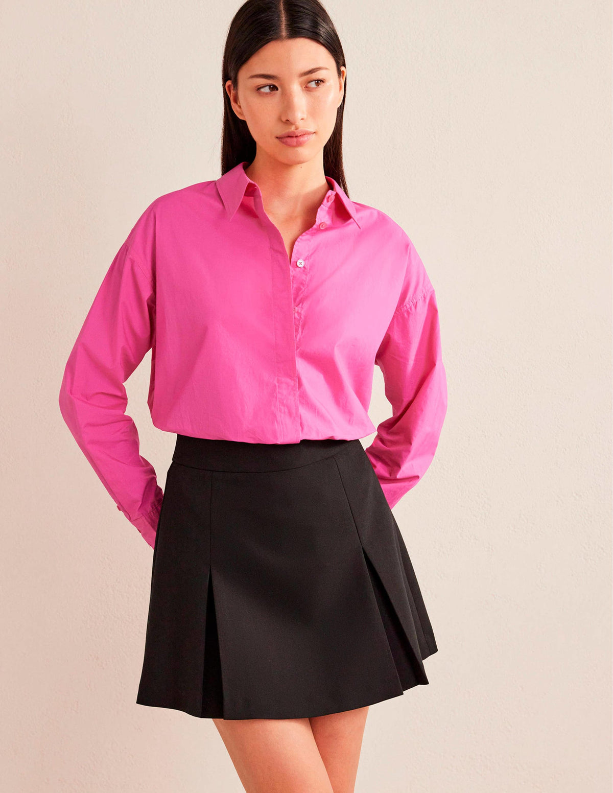 Oversized Cotton Shirt-Fuchsia Fedora - Image 5