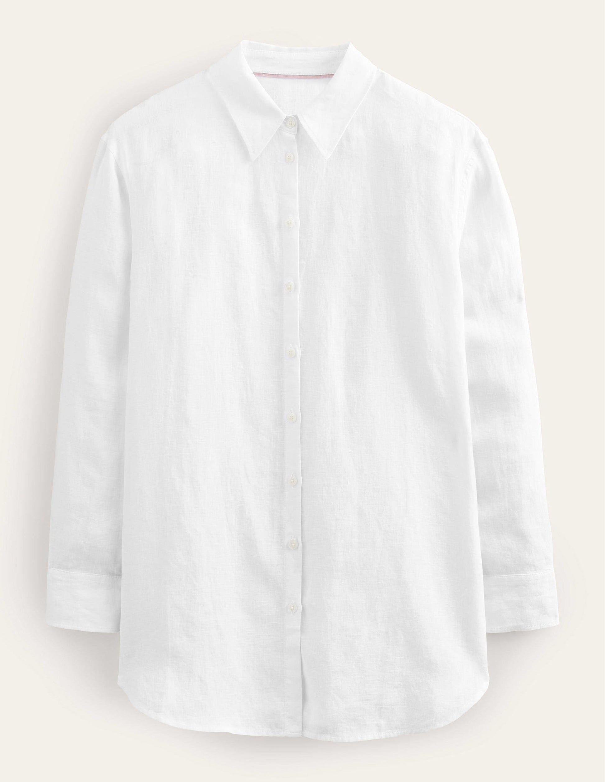 Relaxed Linen Shirt-White-7