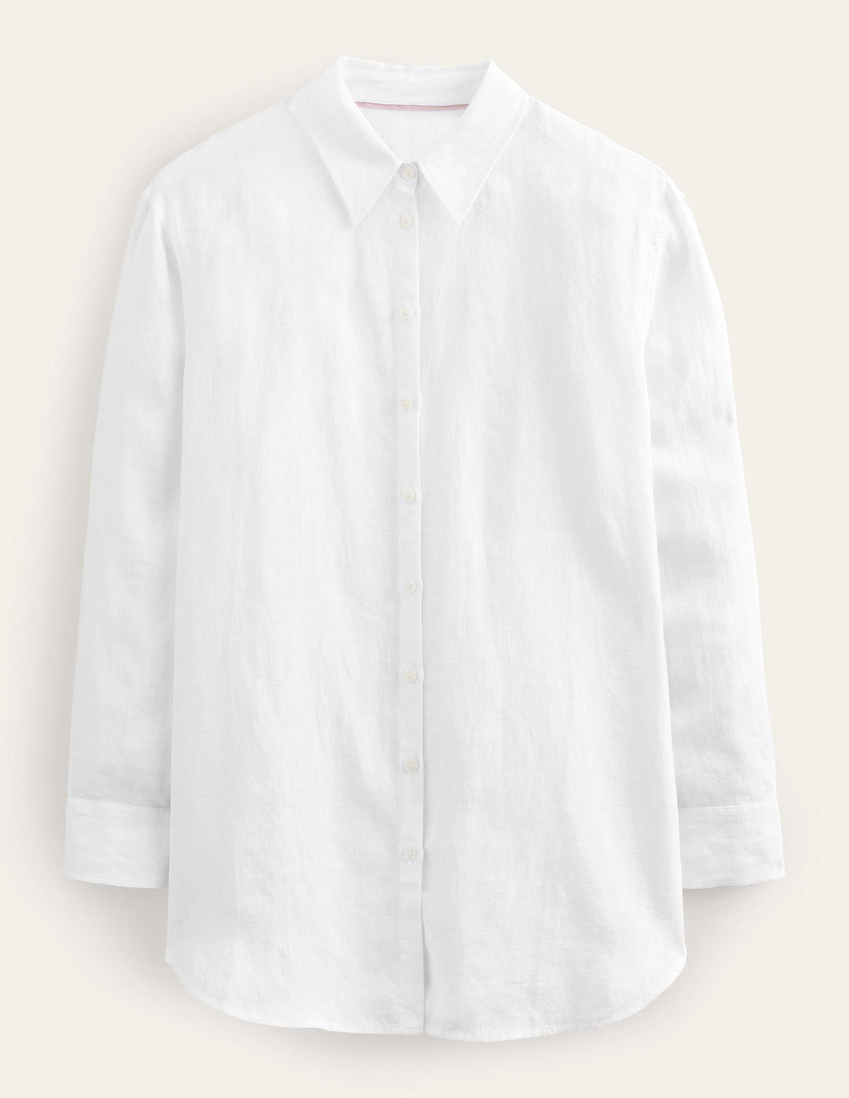 Relaxed Linen Shirt-White - Image 7