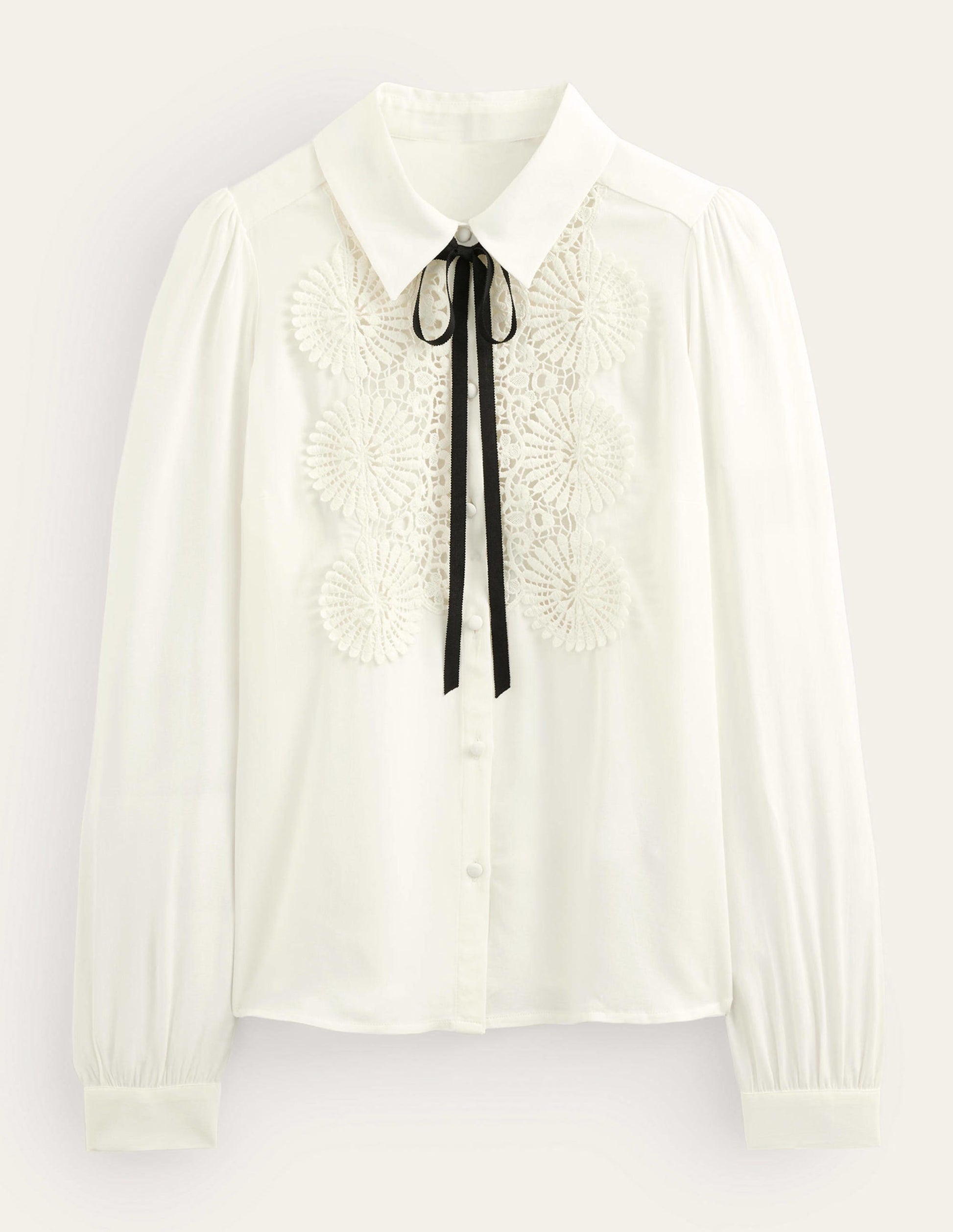 Lace Bib Blouse-Ivory-6
