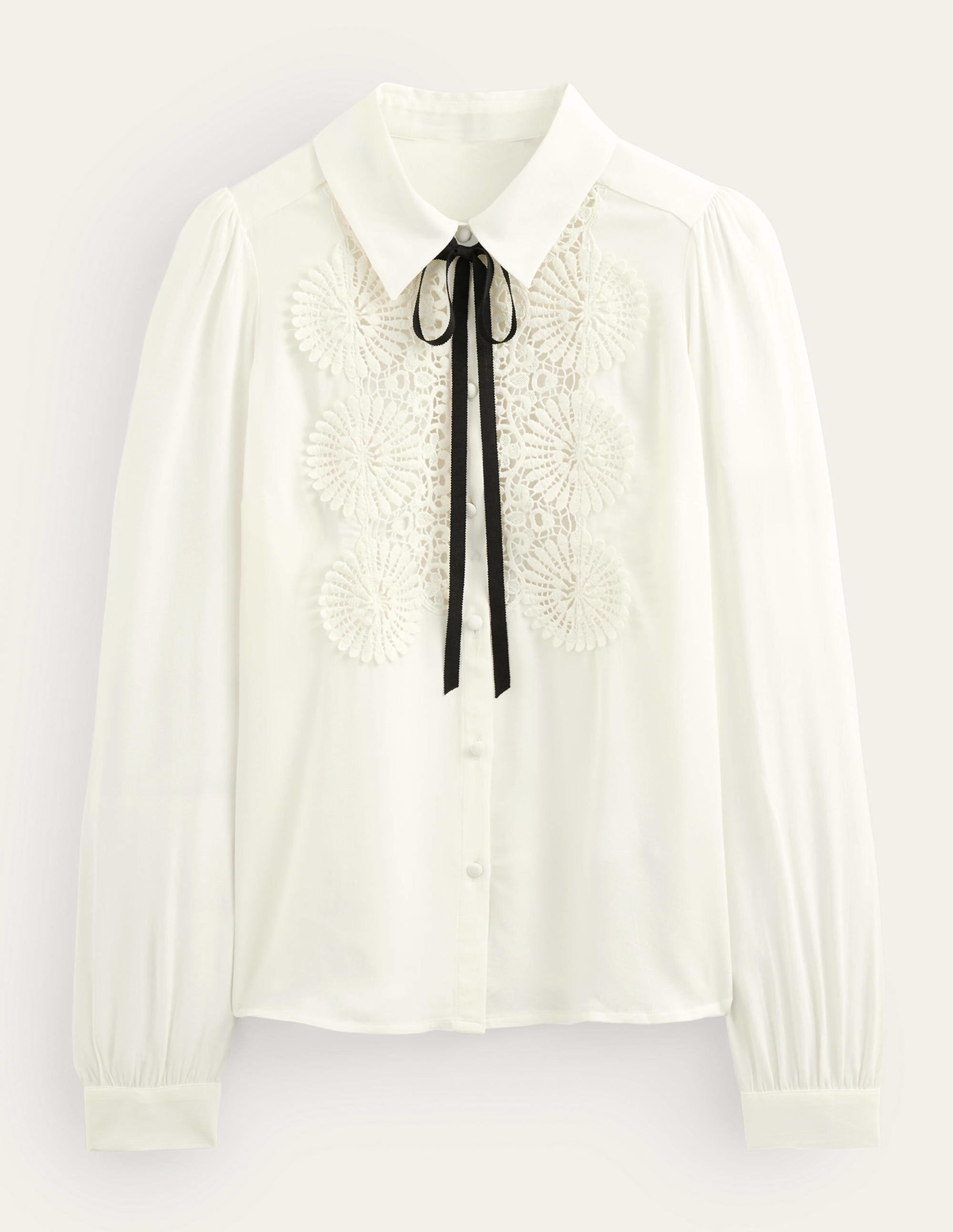 Lace Bib Blouse-Ivory - Image 6