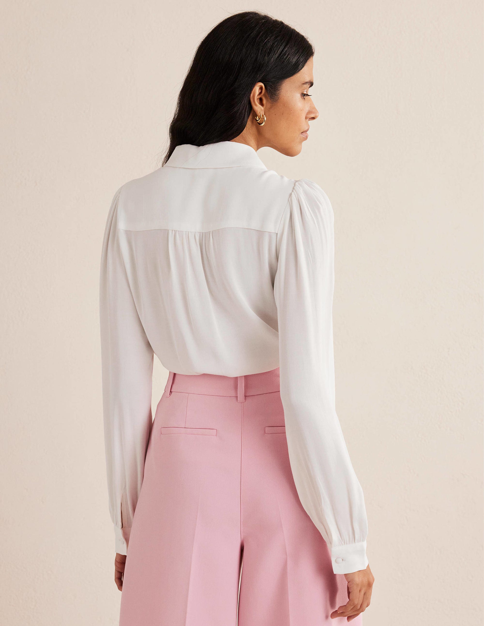 Lace Bib Blouse-Ivory - Image 3