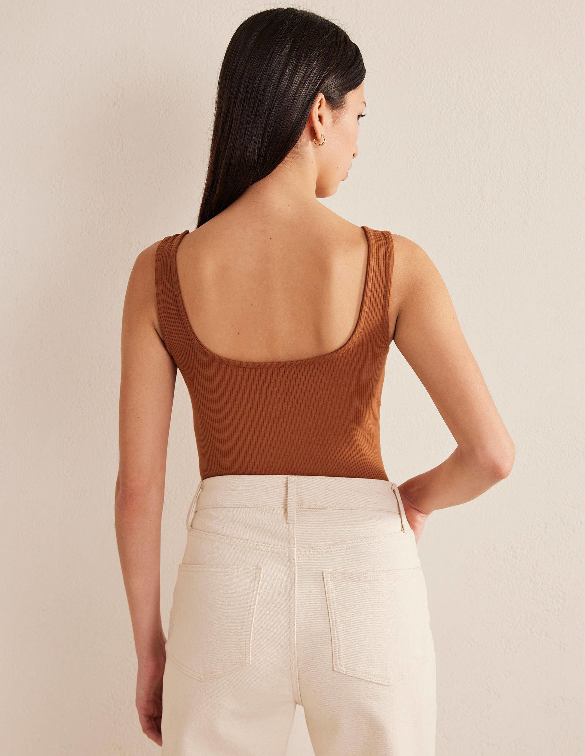 Soft Ribbed Tank-Pumpkin-3
