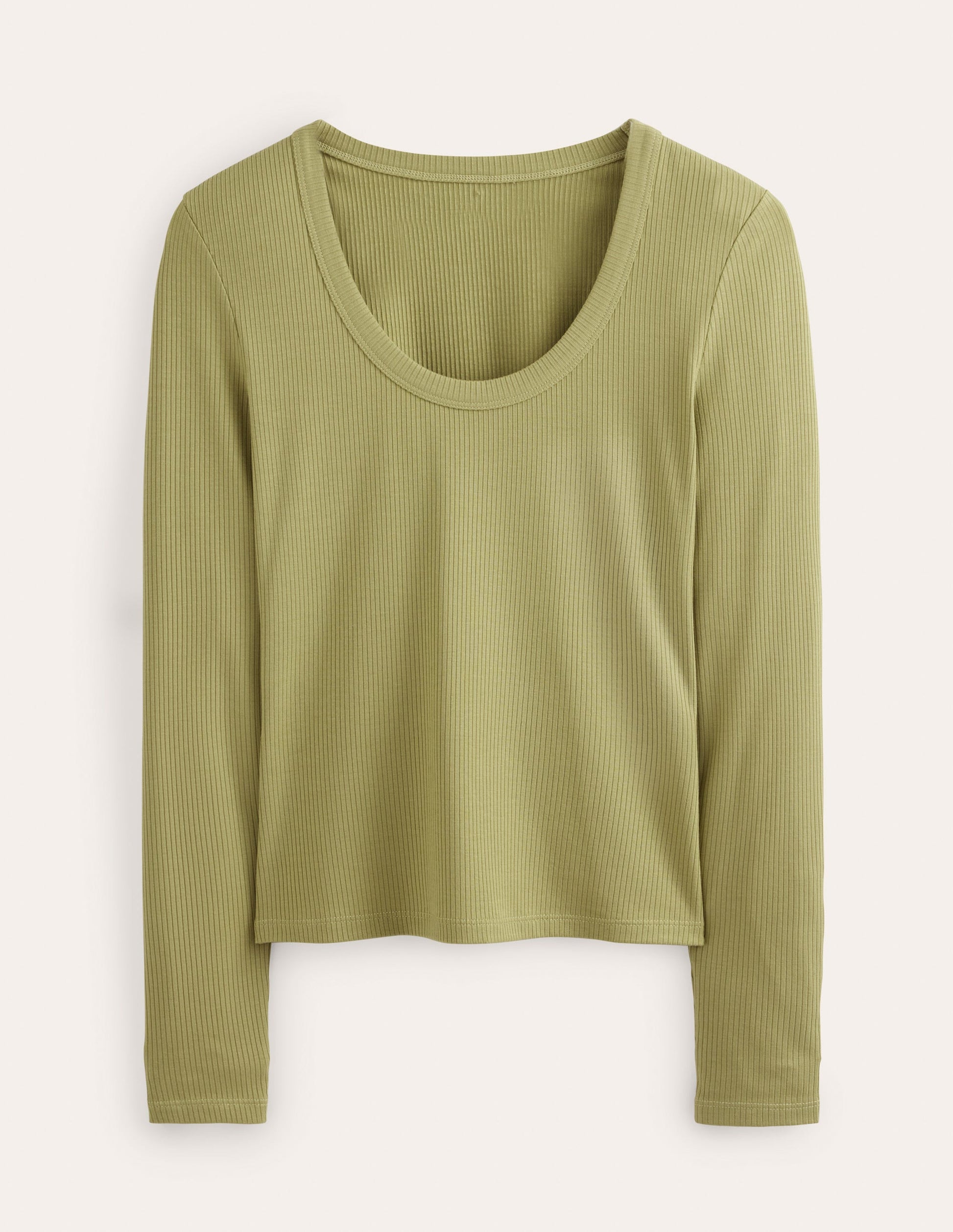 Soft Ribbed Scoop Neck Top-River Reed-2