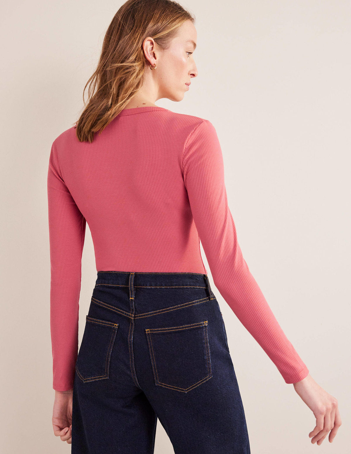 Soft Ribbed Scoop Neck Top-Fox - Image 3