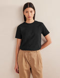 Cotton Crew Neck T-Shirt-Black
