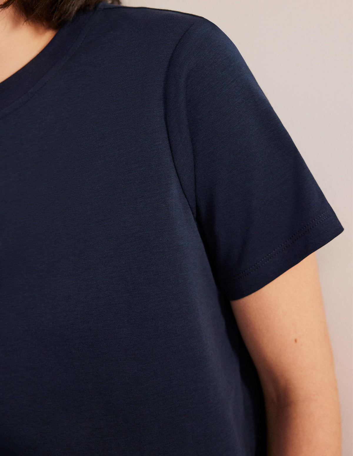 Cotton Crew Neck T-Shirt-Navy - Image 2