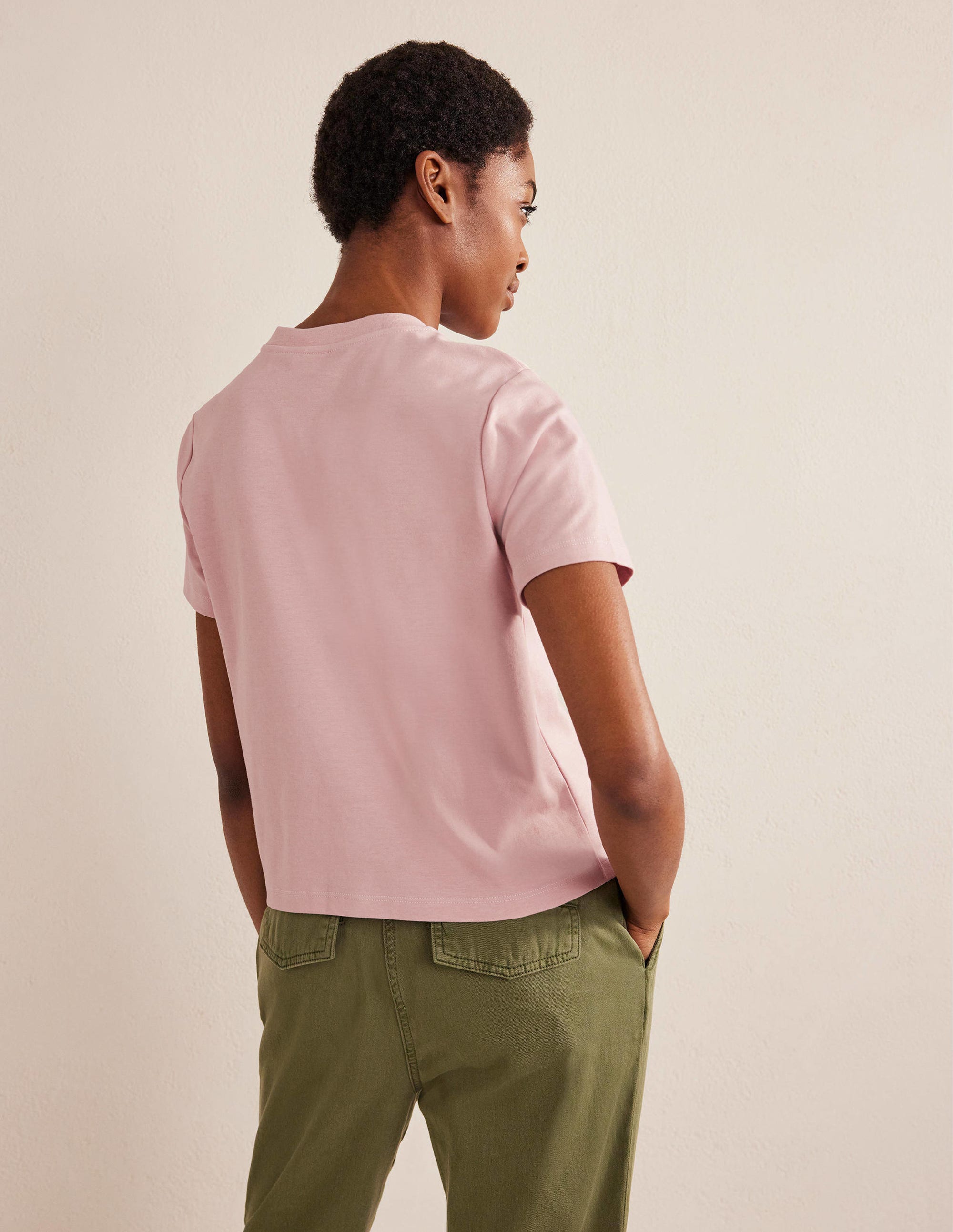 Cotton Crew Neck T-Shirt-Milkshake - Image 3