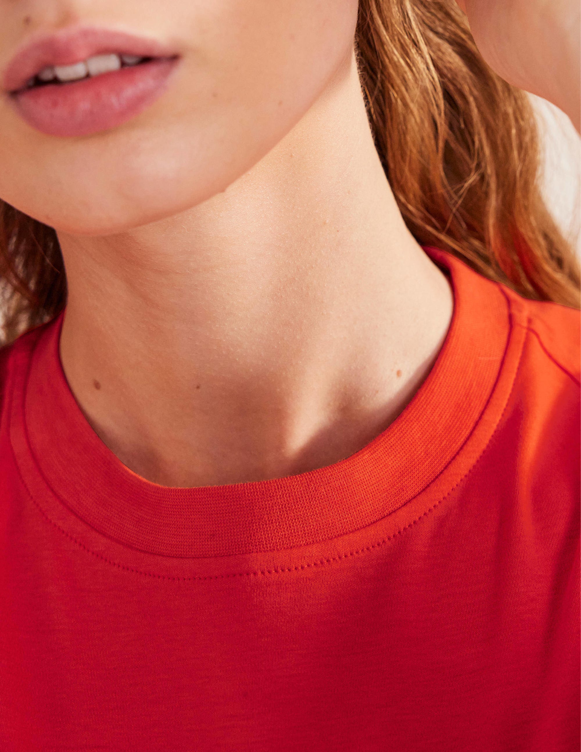 Cotton Crew Neck T-Shirt-Strawberry Tart - Image 2