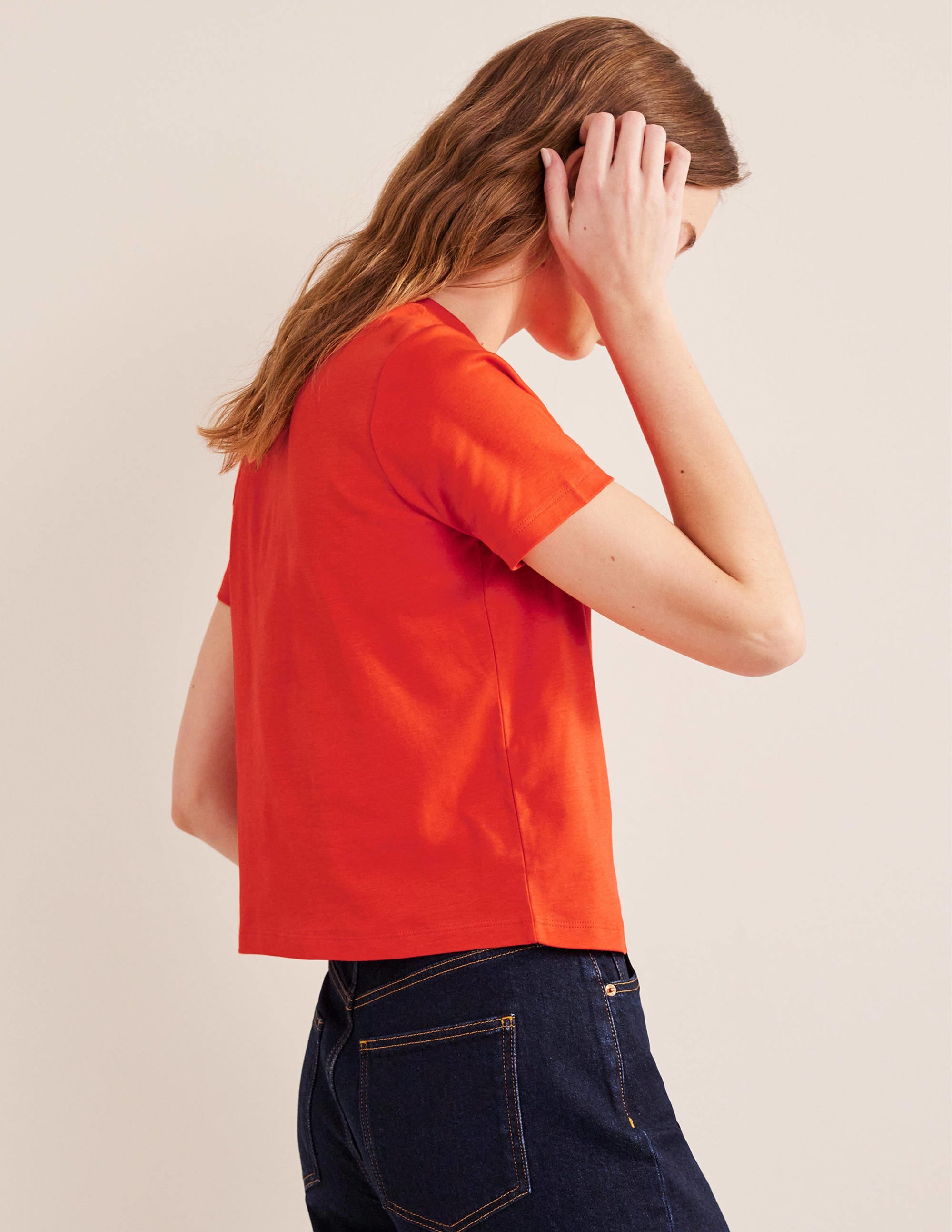 Cotton Crew Neck T-Shirt-Strawberry Tart - Image 3