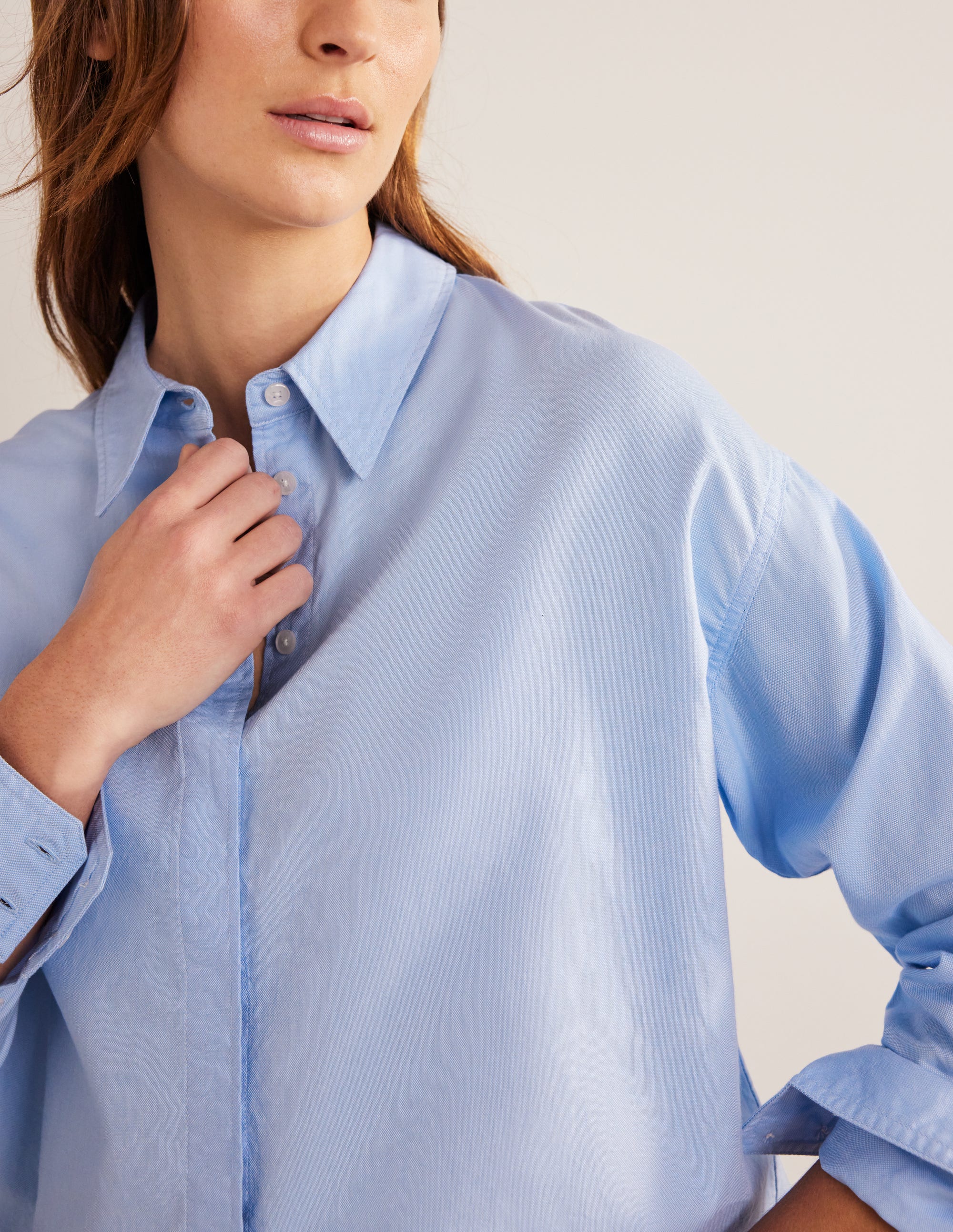 New Relaxed Cotton Shirt-Blue Oxford - Image 2