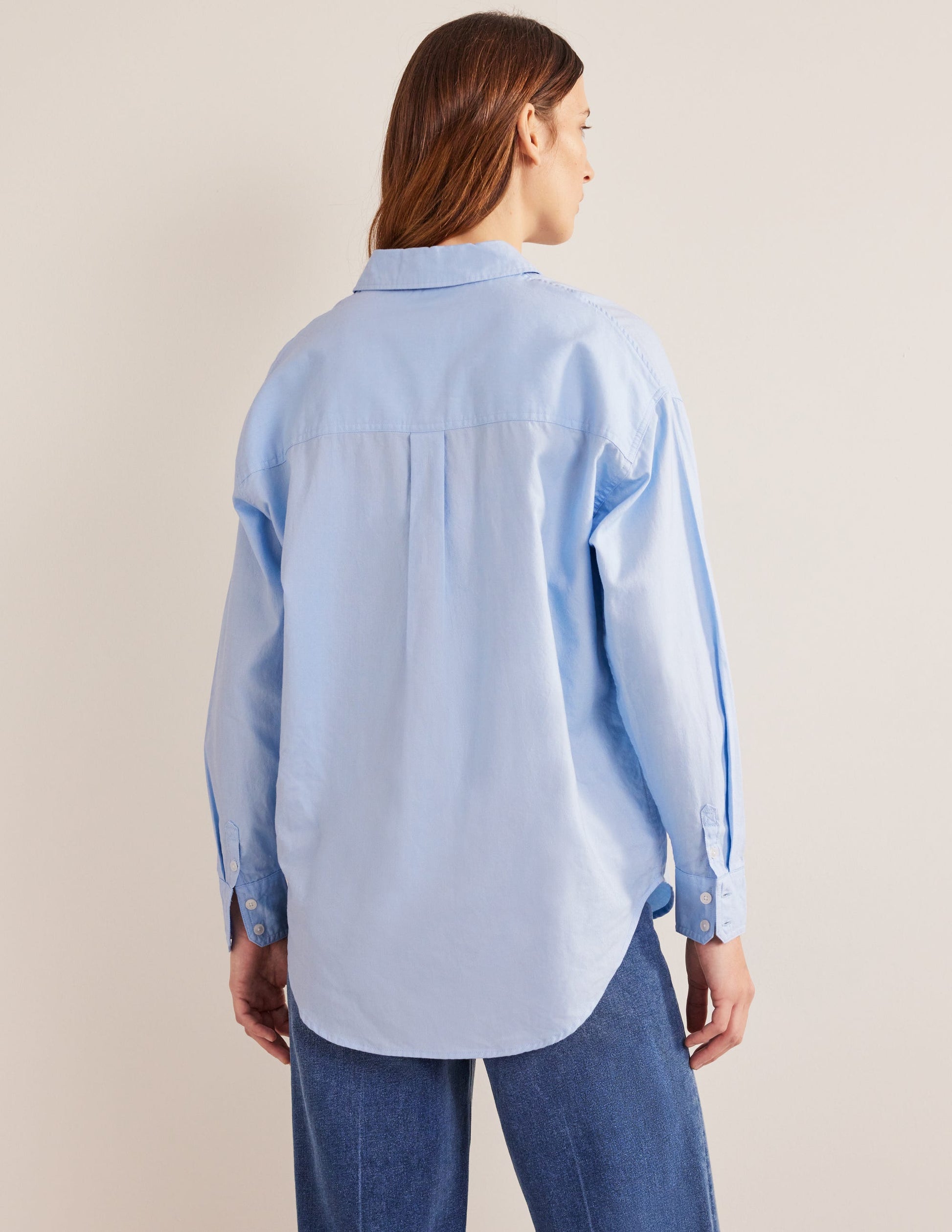 New Relaxed Cotton Shirt-Blue Oxford-3