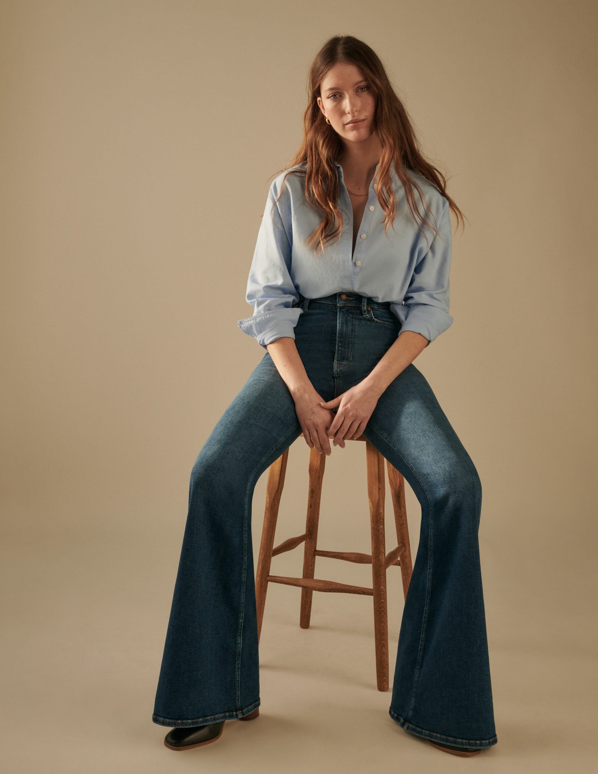 New Relaxed Cotton Shirt-Blue Oxford-5