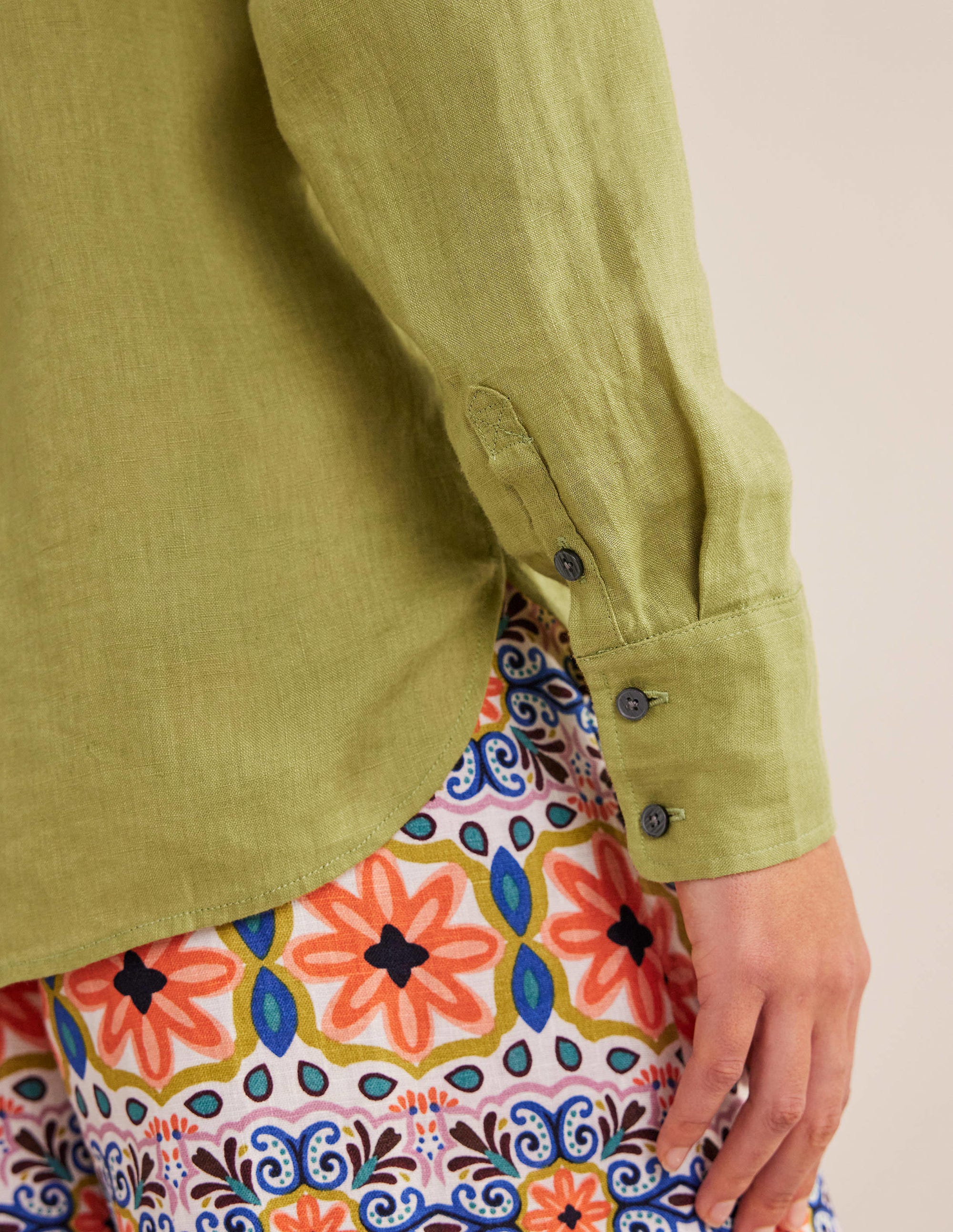 New Linen Shirt-Golden Lime - Image 2