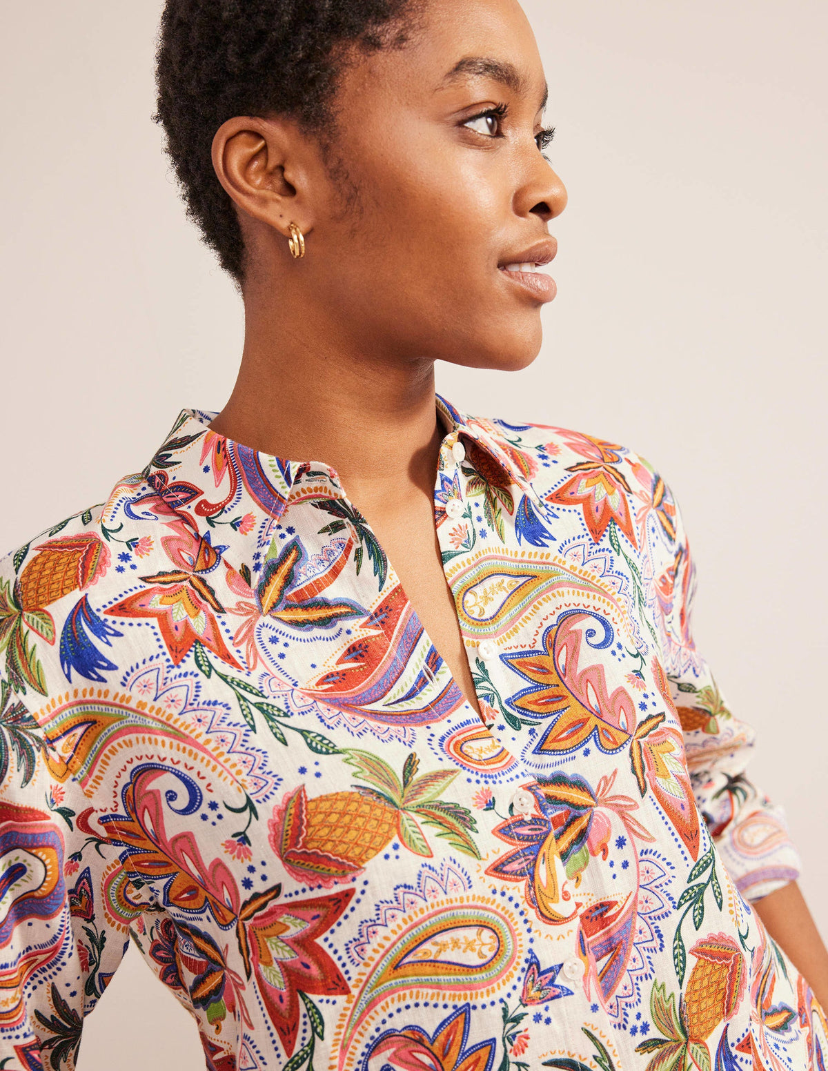 New Linen Shirt-Multi, Paradise Paisley - Image 2