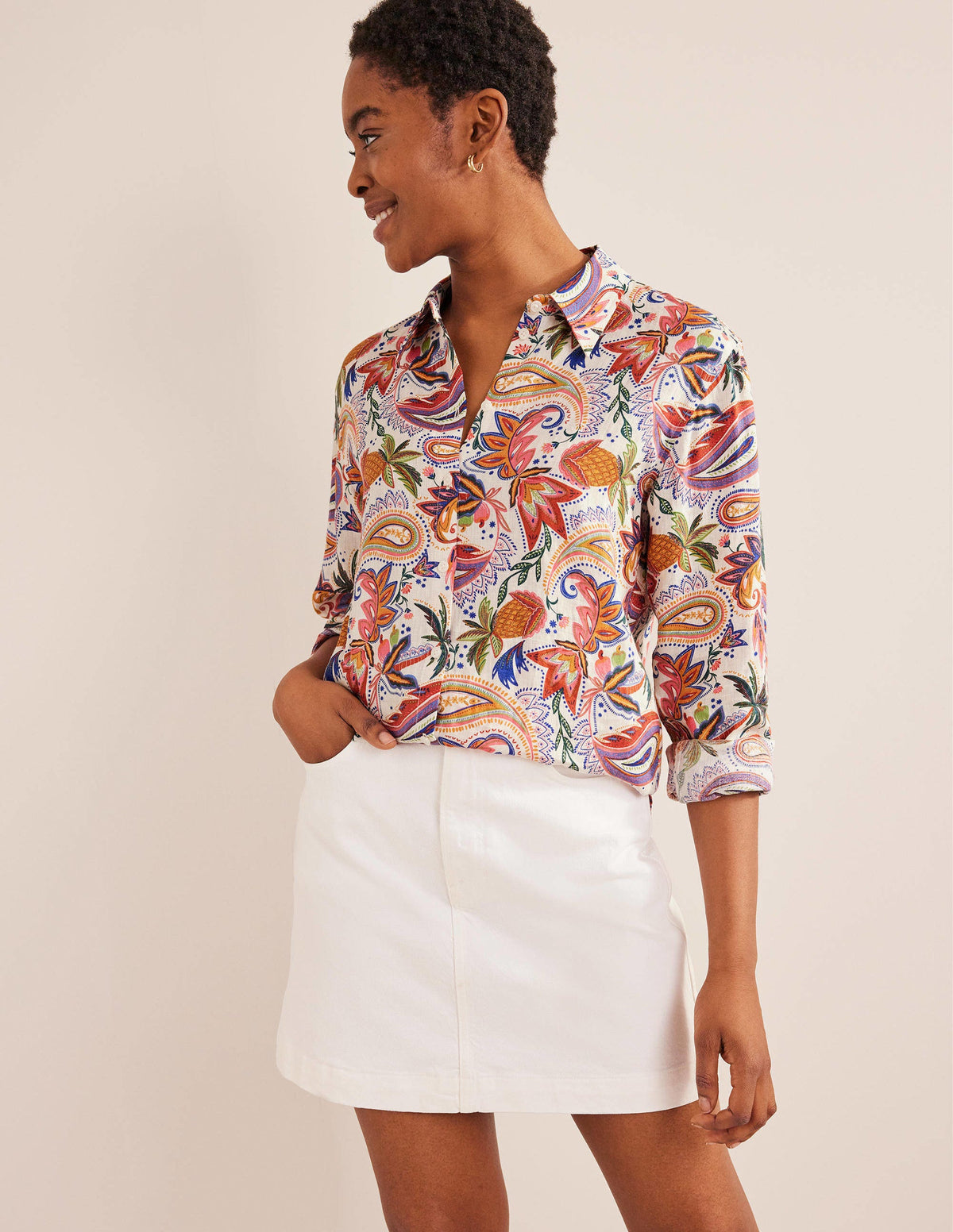 New Linen Shirt-Multi, Paradise Paisley - Image 4