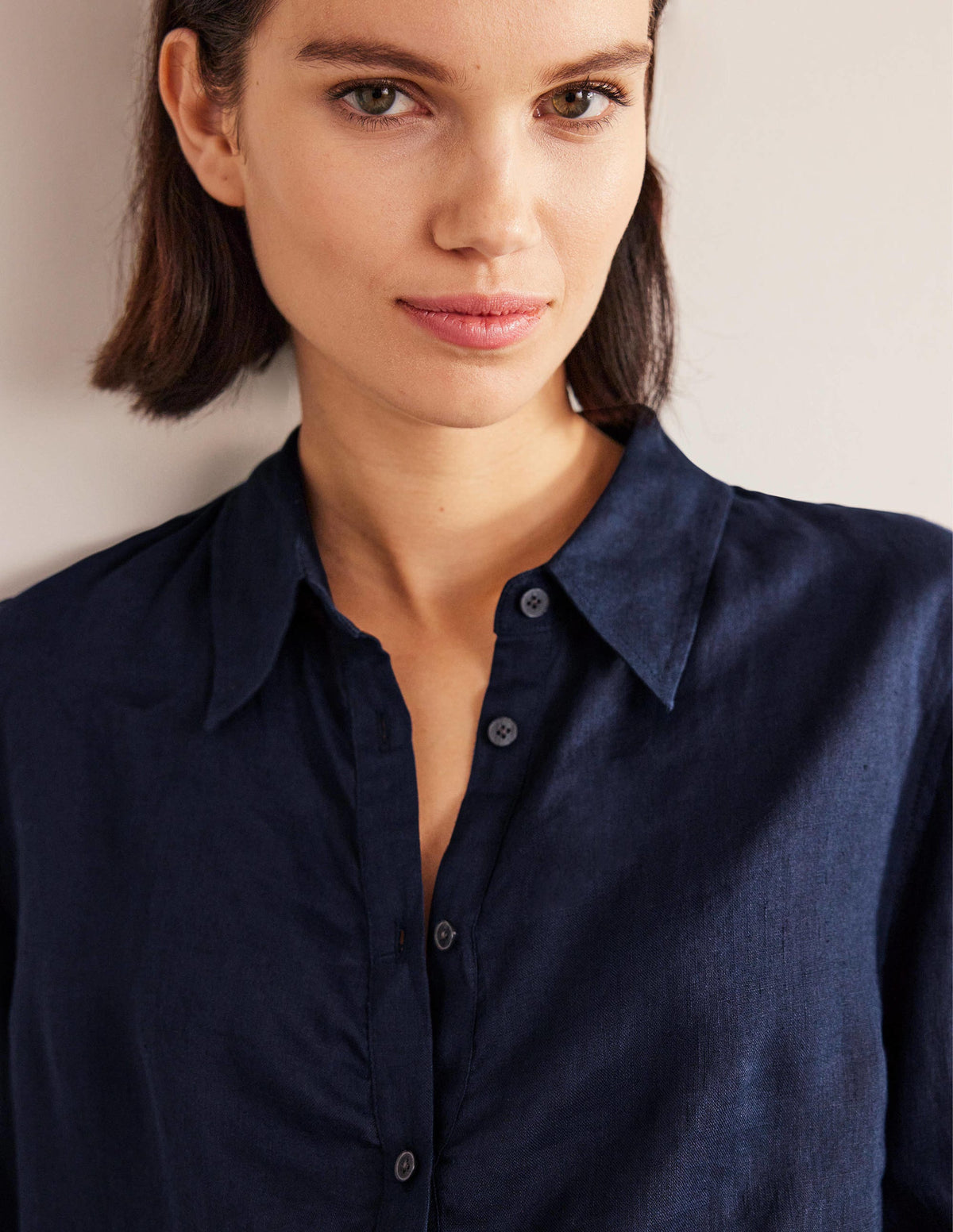 New Linen Shirt-Navy-2