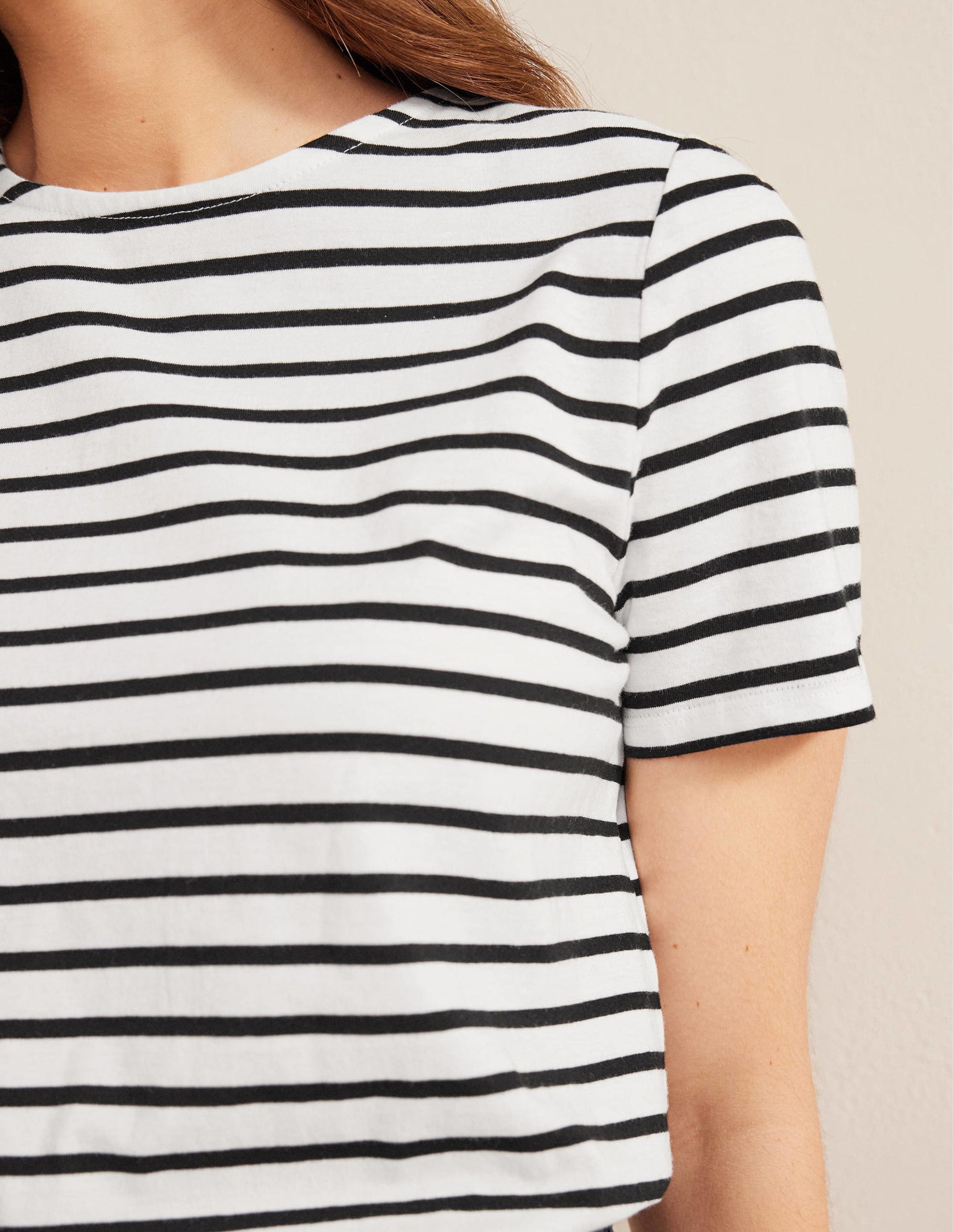 Bea Short Sleeve Breton-Ivory, Black-2