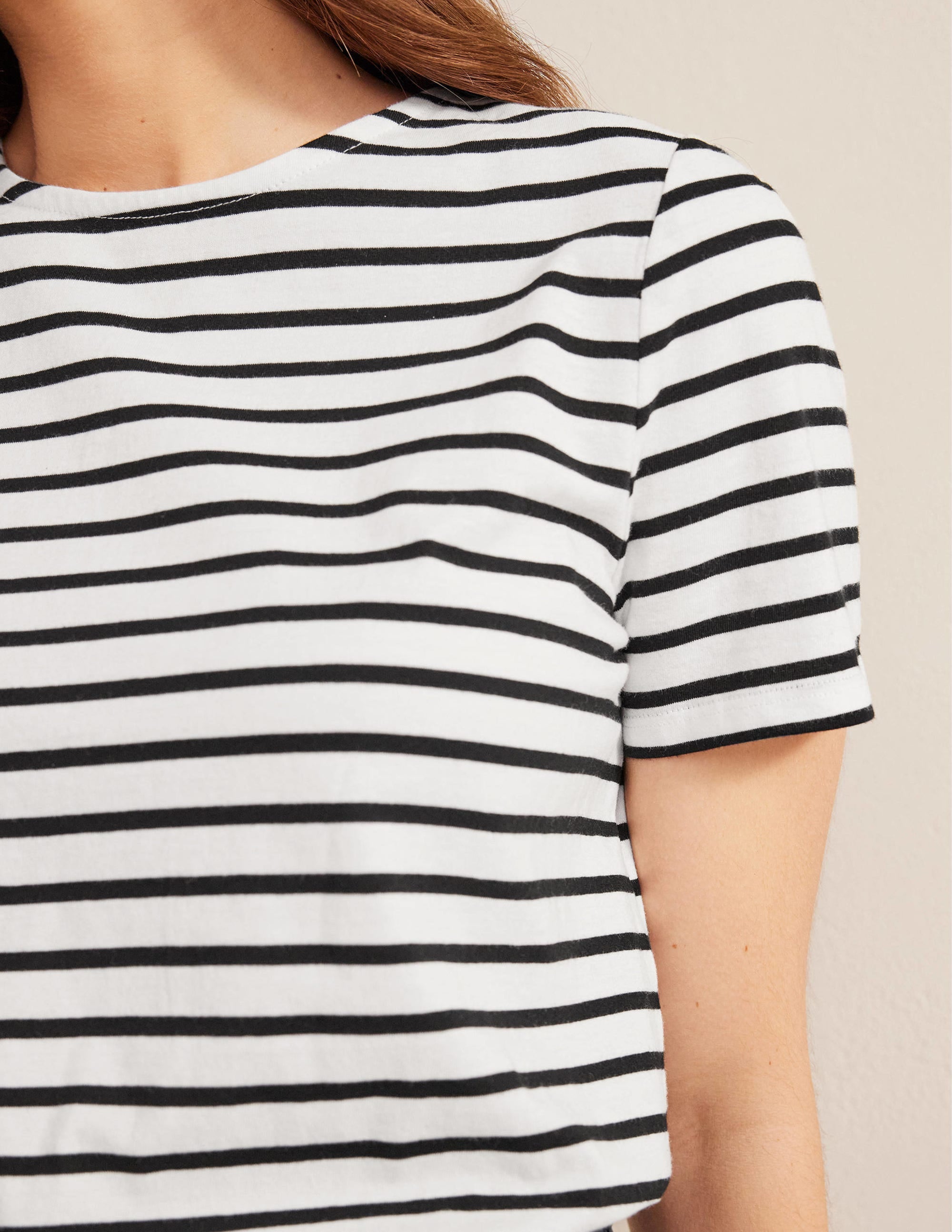 Bea Short Sleeve Breton-Ivory, Black - Image 2