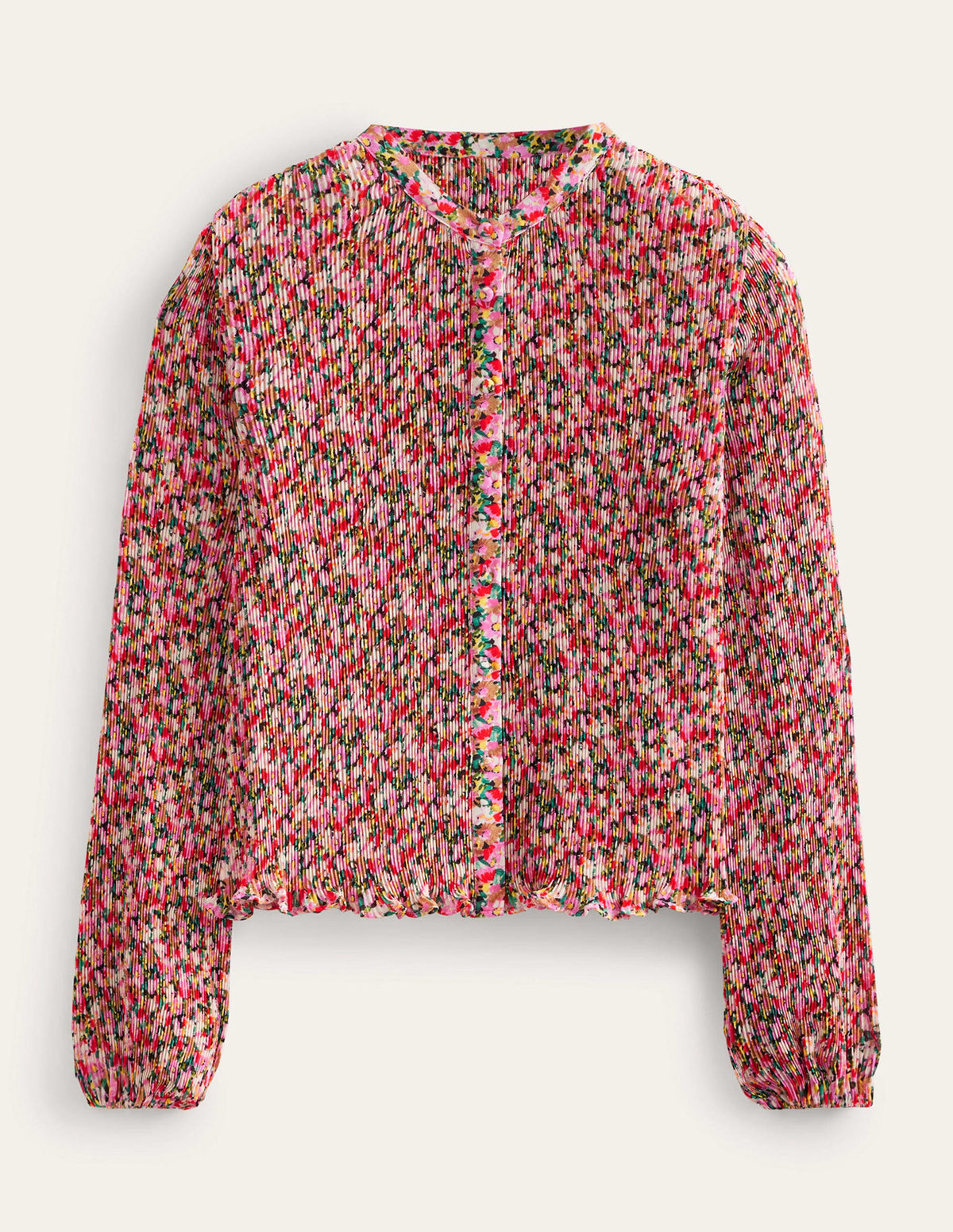 Plisse Pleat Blouse-Multi, Painterly Floret-10