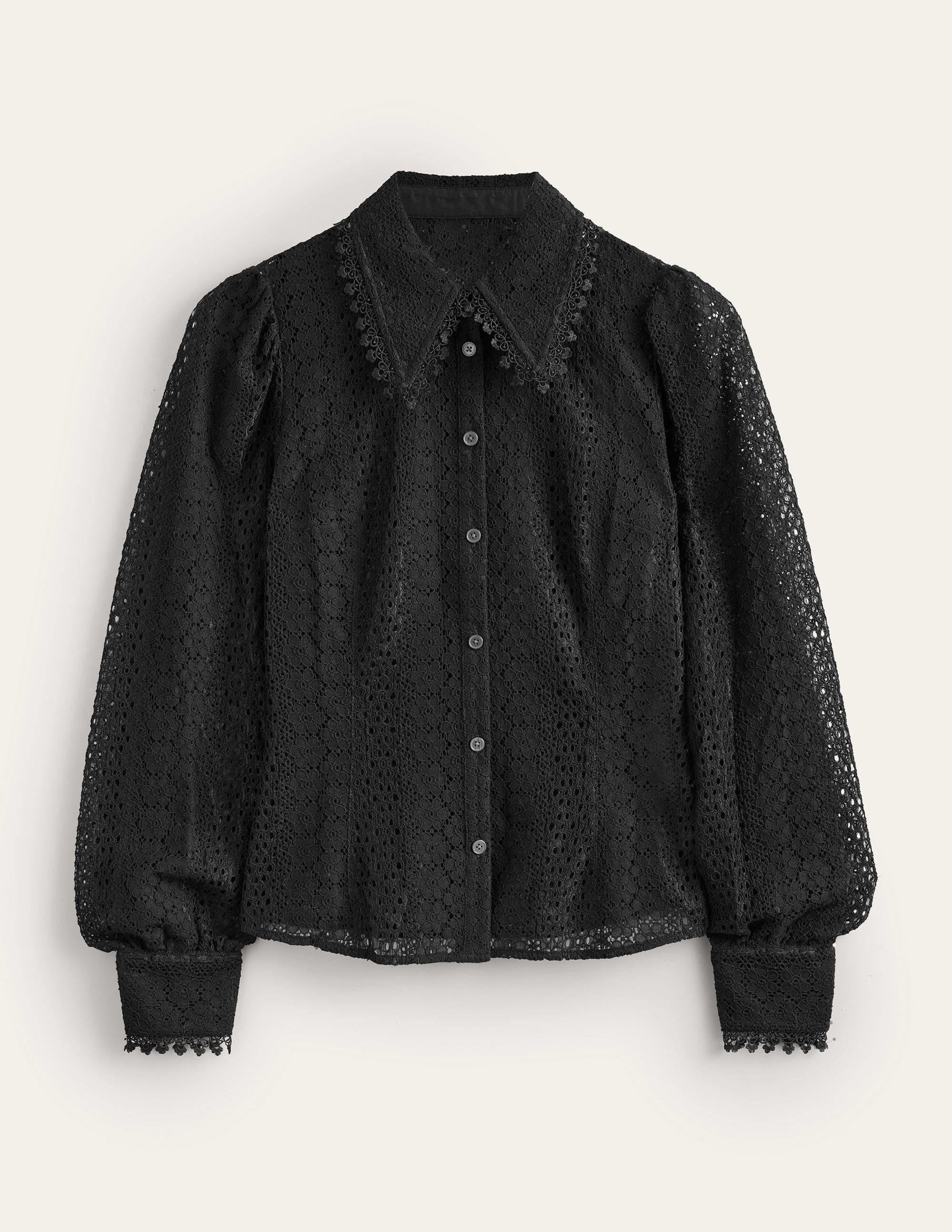 Fitted Lace Shirt-Black - Image 6