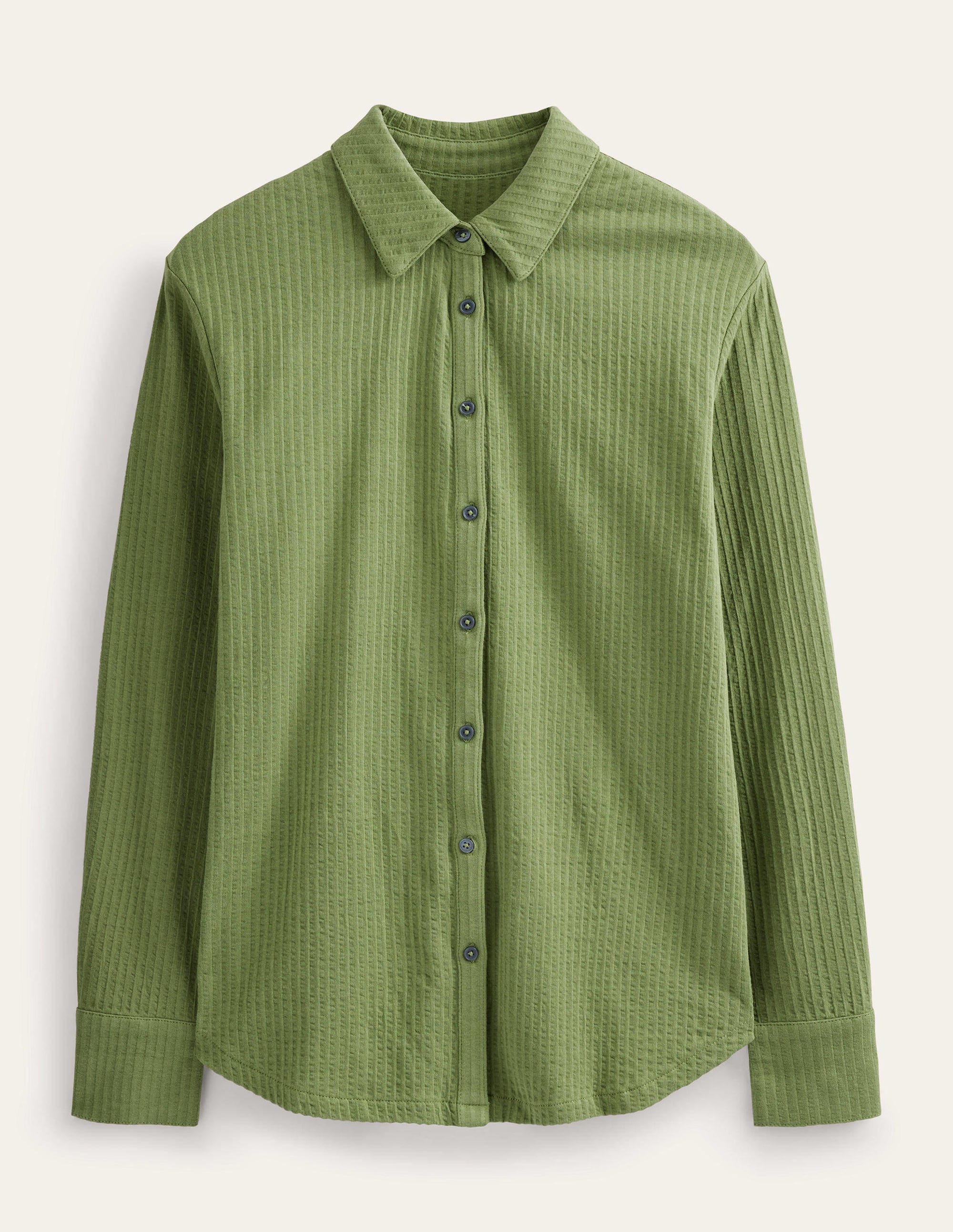 Textured Jersey Shirt-Washed Khaki - Image 5