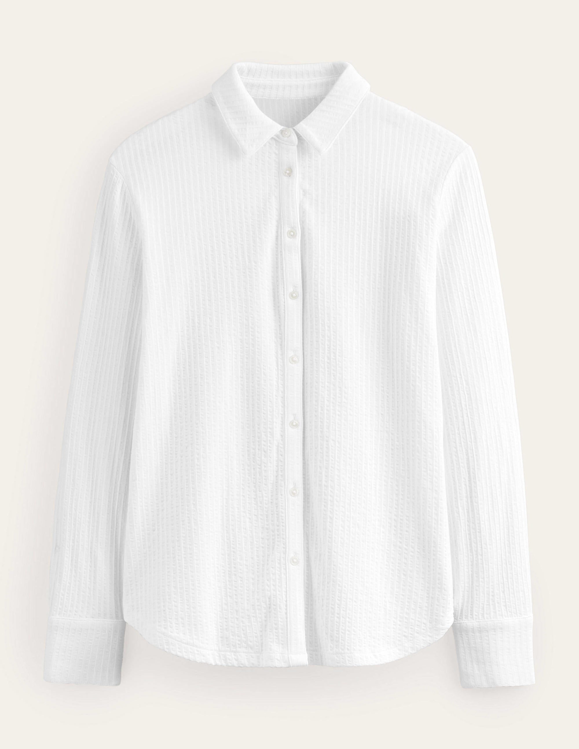 Textured Jersey Shirt-White - Image 11
