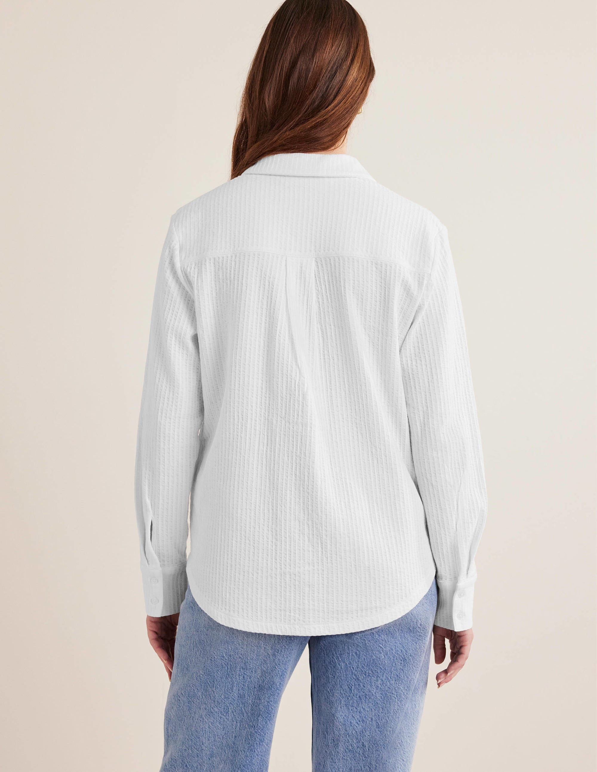 Textured Jersey Shirt-White - Image 3