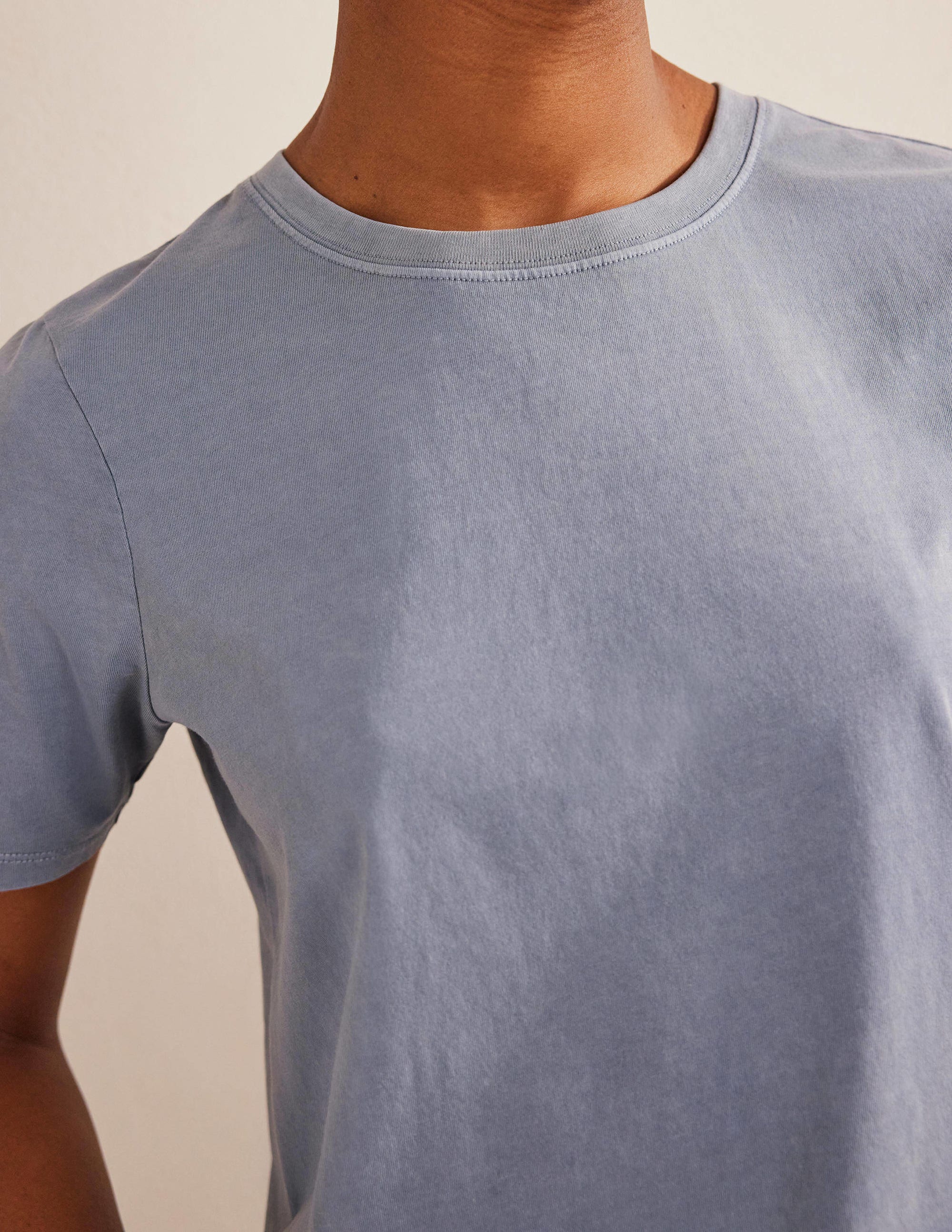 Vegetable Dyed Crew T-Shirt-Blue - Image 2
