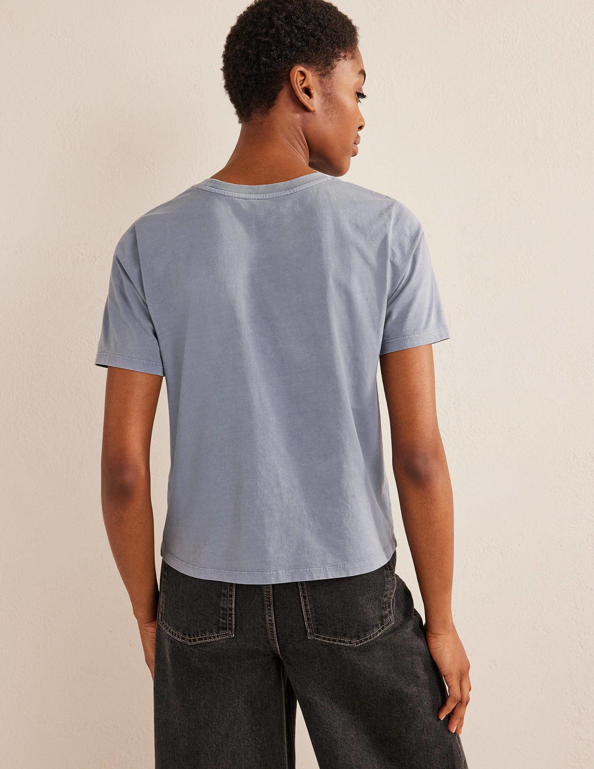 Vegetable Dyed Crew T-Shirt-Blue - Image 3