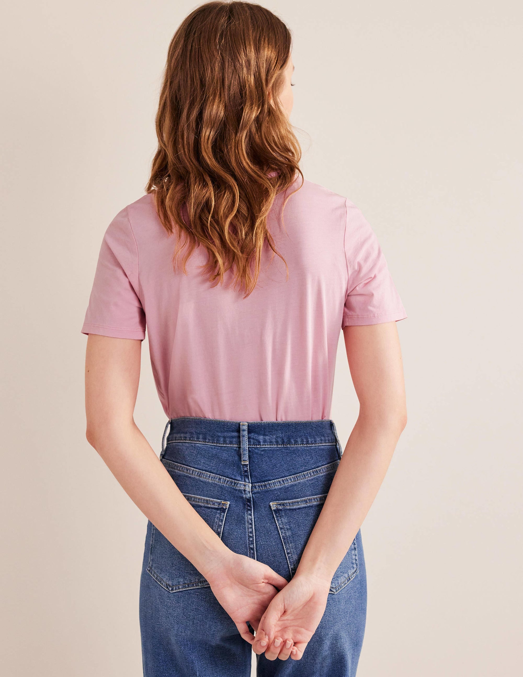 Vegetable Dyed Crew T-Shirt-Pink - Image 3
