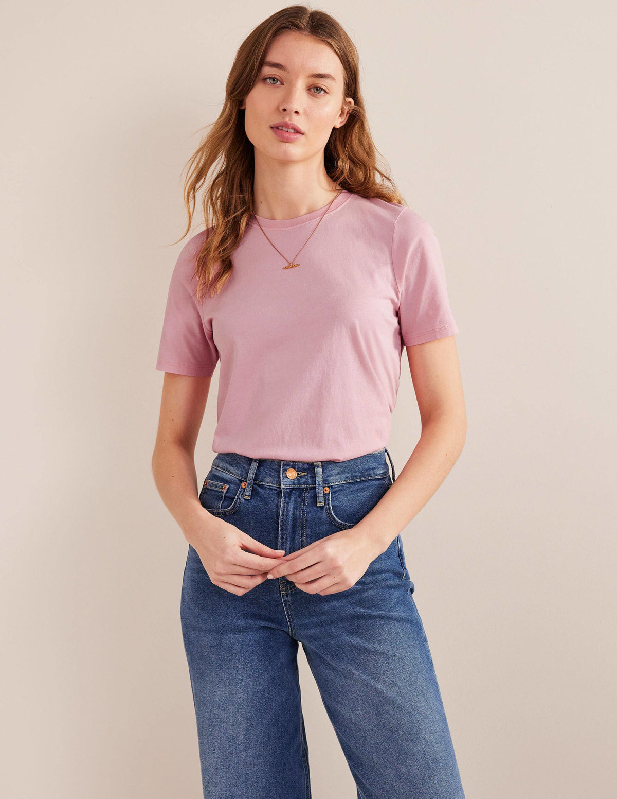 Vegetable Dyed Crew T-Shirt-Pink - Image 4