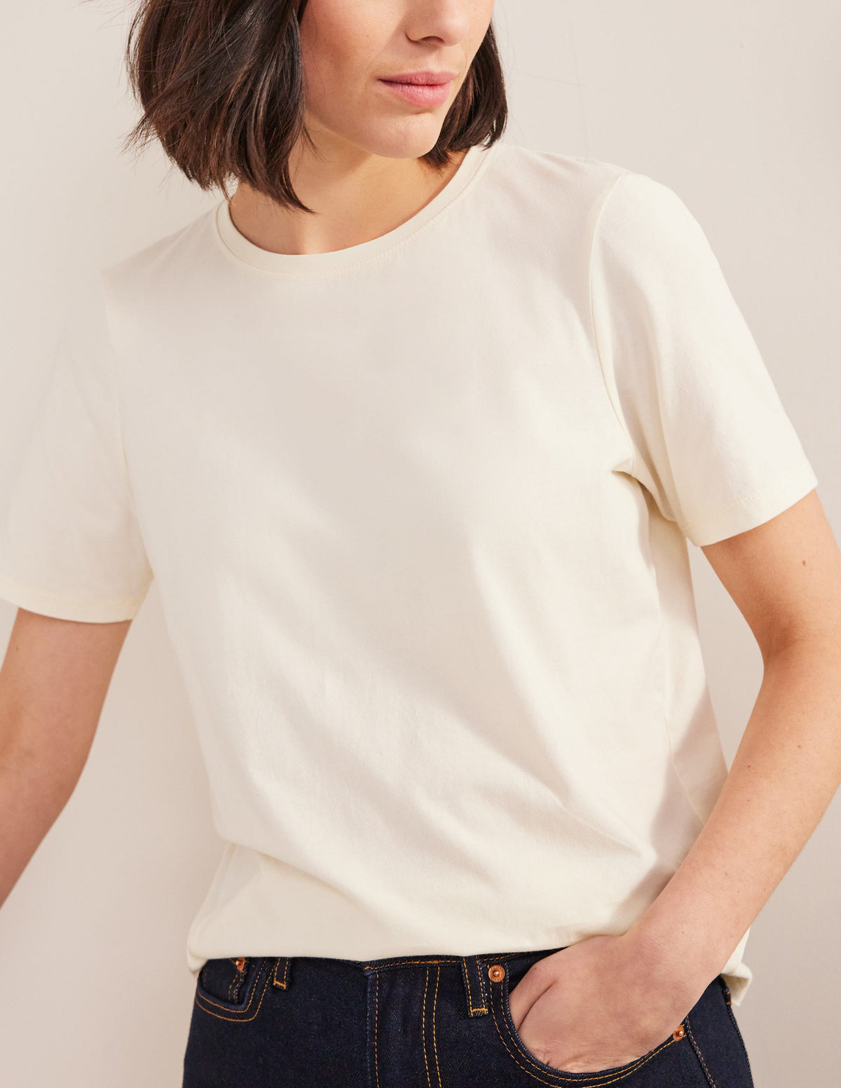 Vegetable Dyed Crew T-Shirt-Pale Yellow - Image 2