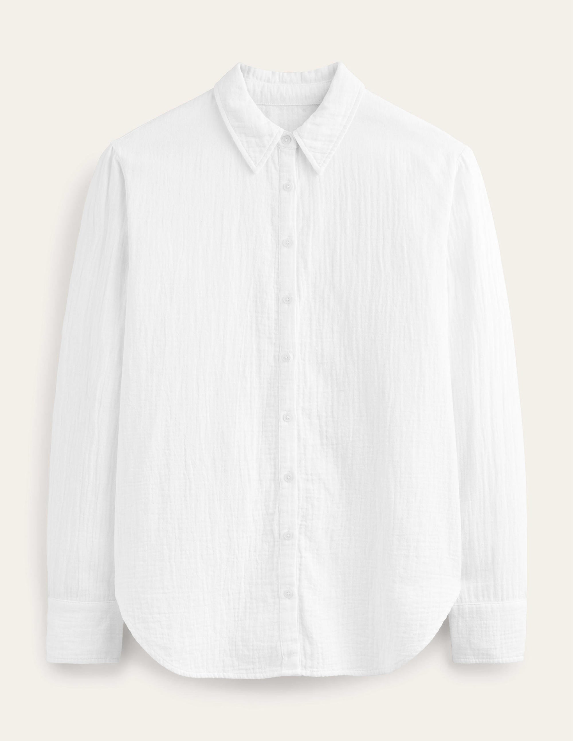 Cotton Texture Shirt-White - Image 5