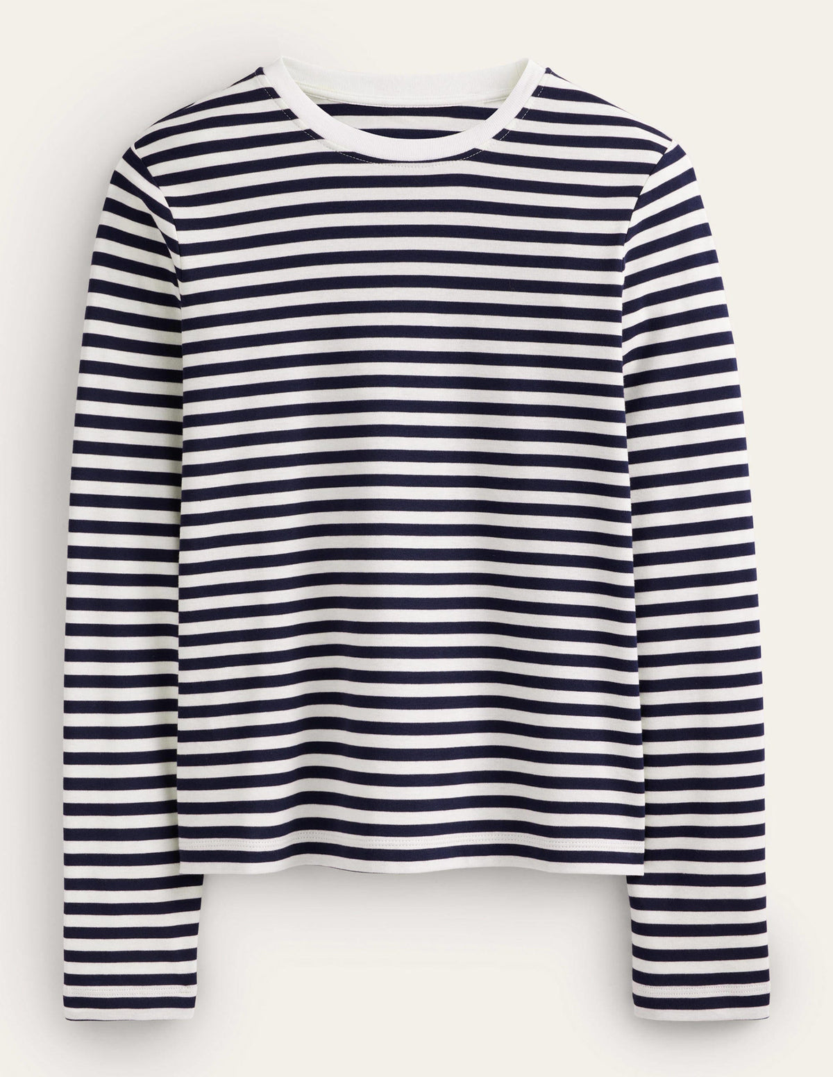 Perfect Long Sleeve T-Shirt-Ivory / Navy Stripe - Image 5