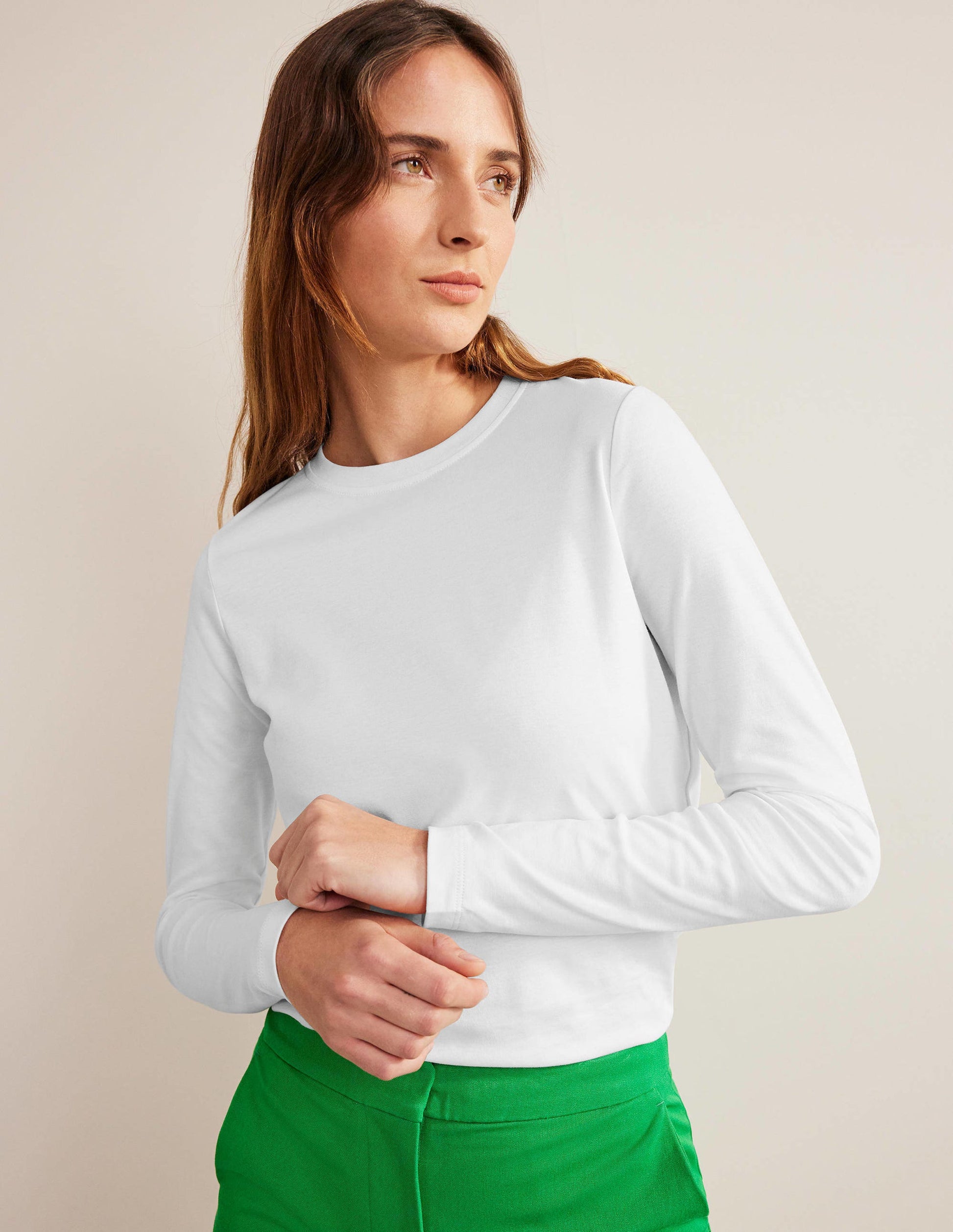 Perfect Long Sleeve T-Shirt-White-1