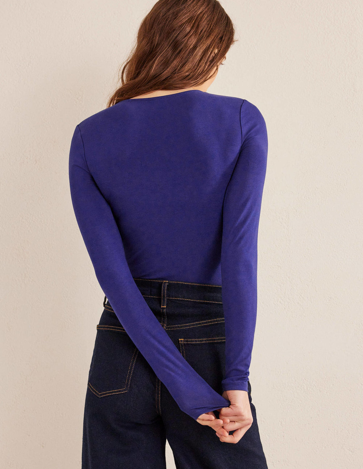 Double Layer Scoop Neck Top-Prussian Blue - Image 3